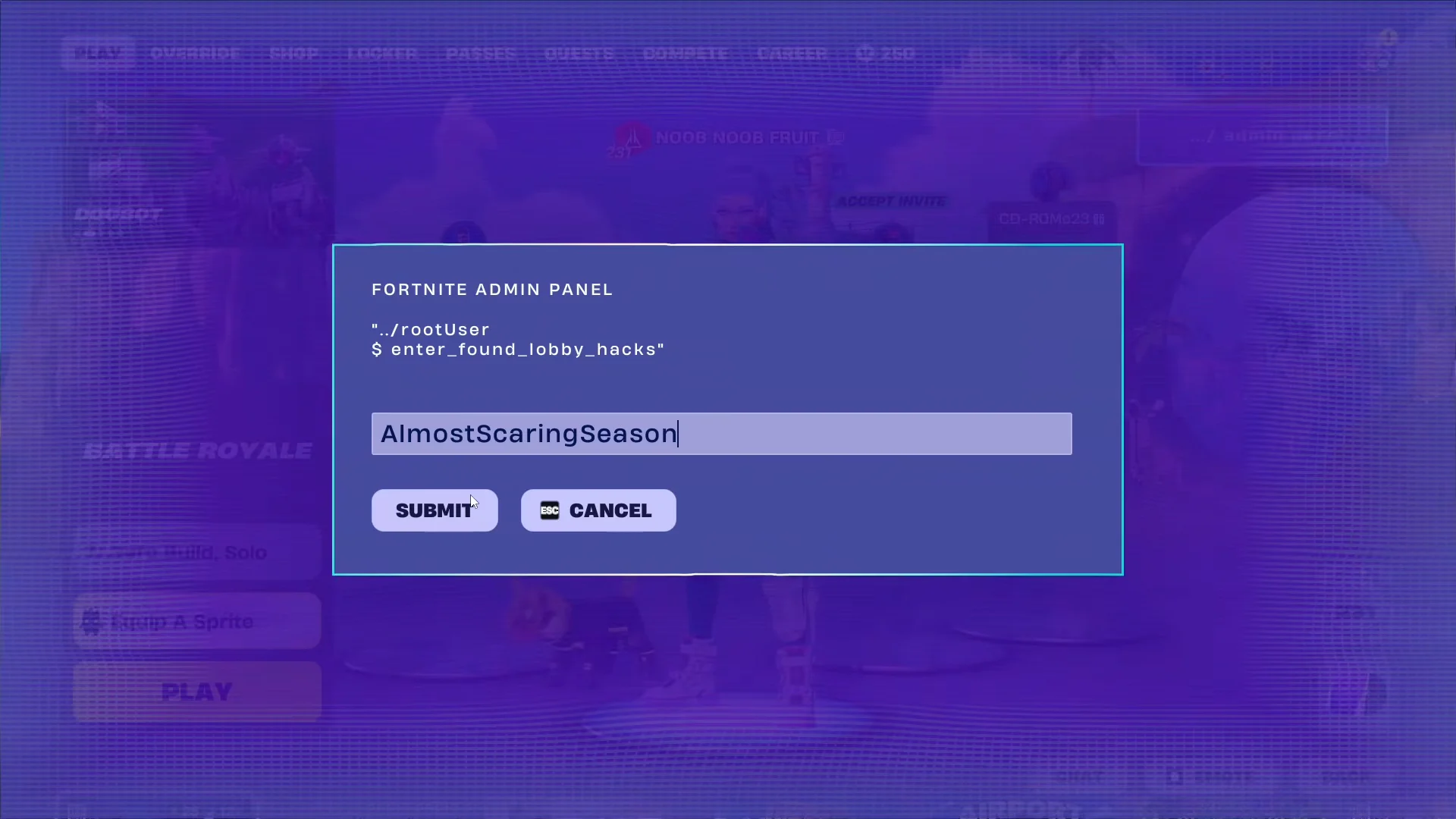 Entering the Admin Panel Code