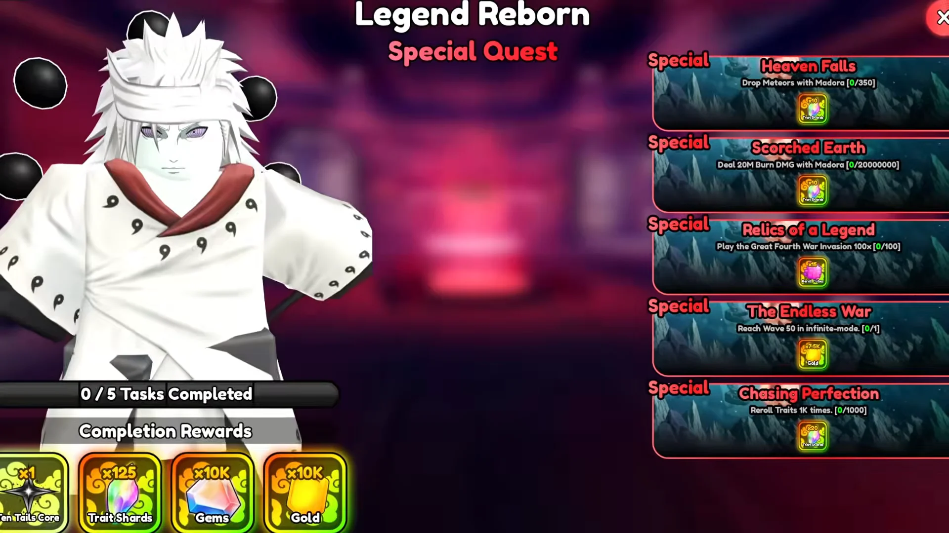 Legend Reborn Quest Menu