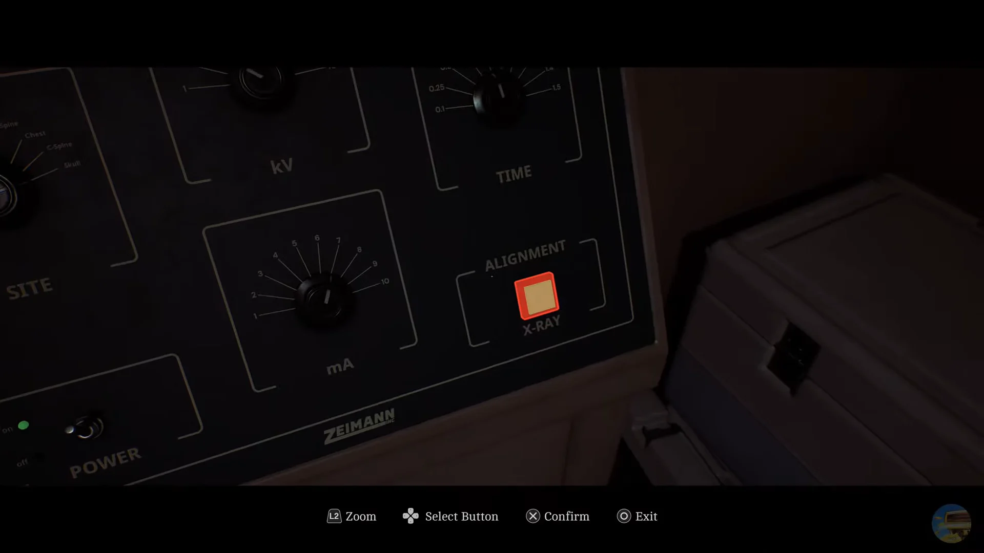 Skull X-ray machine settings