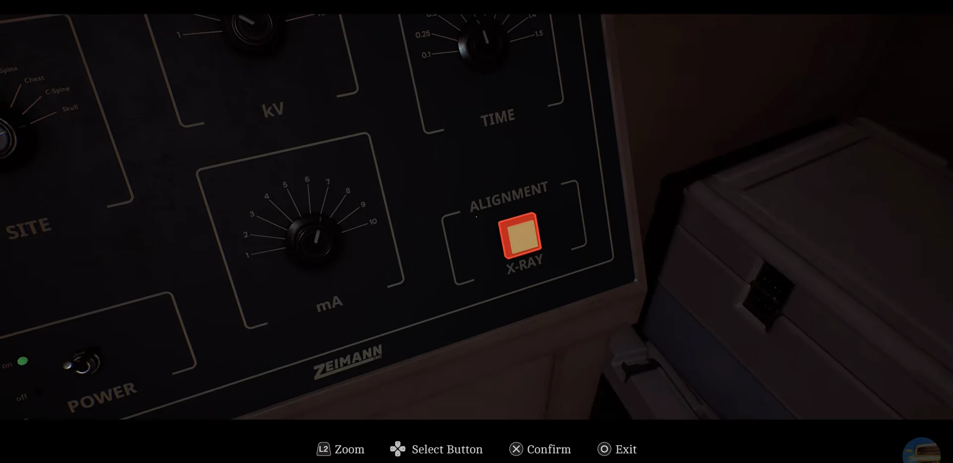 Skull X-Ray Panel Settings