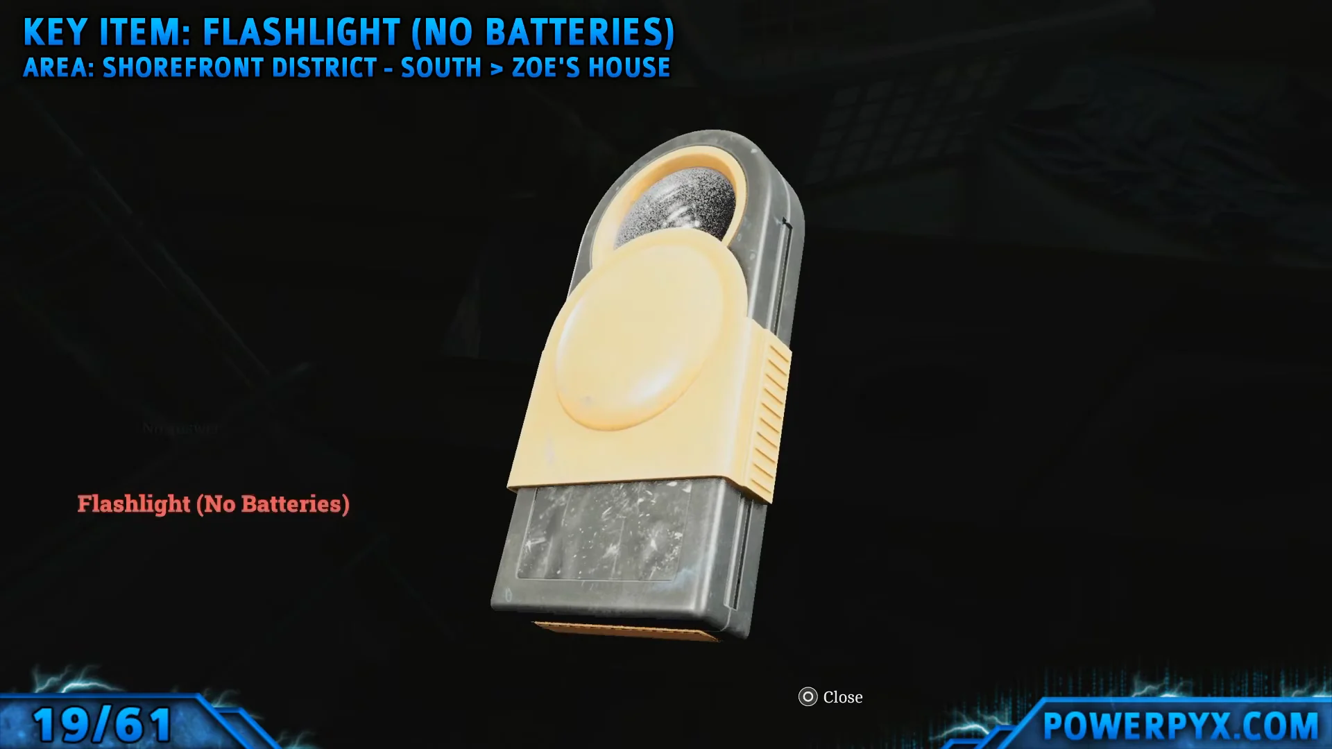 Key Item: Flashlight (No Batteries)