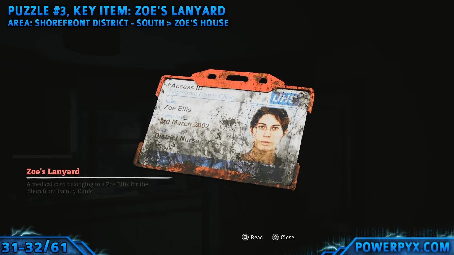 Puzzle #3 & Key Item: Zoe's Lanyard