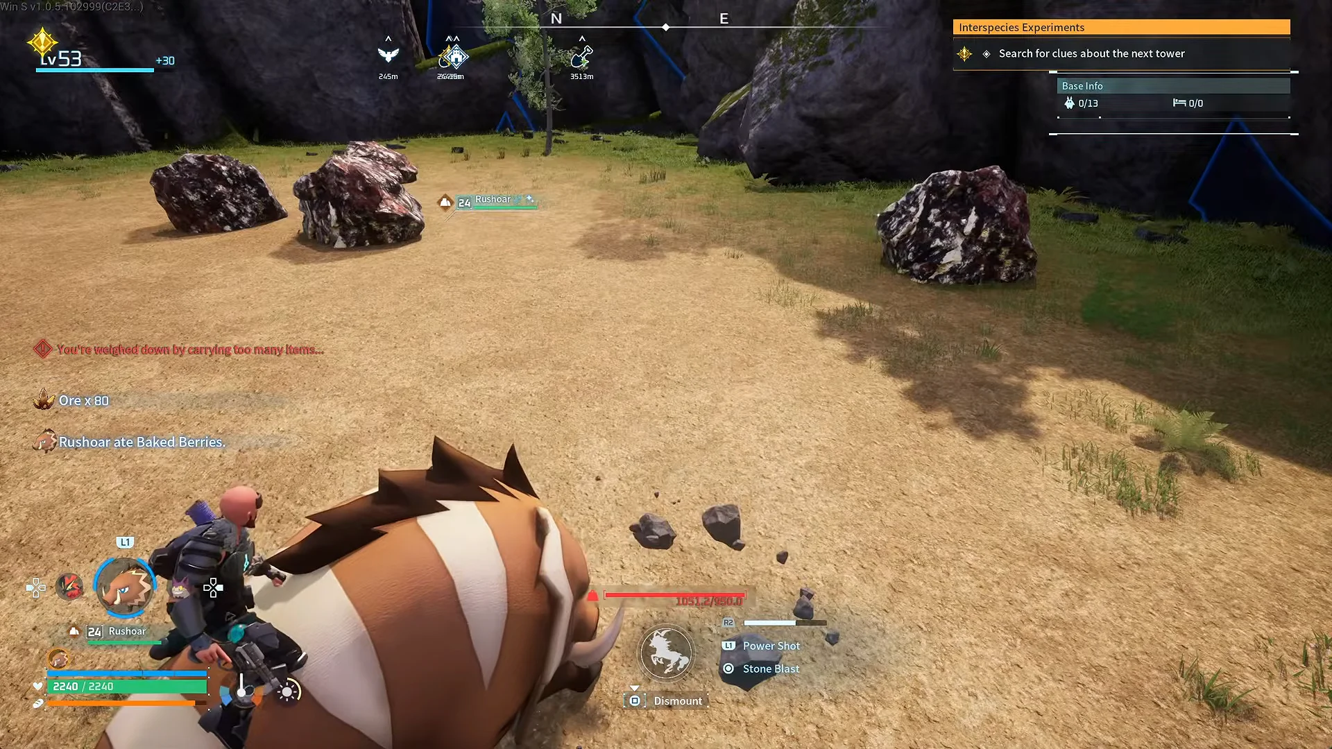Mining ore nodes with Rushoar