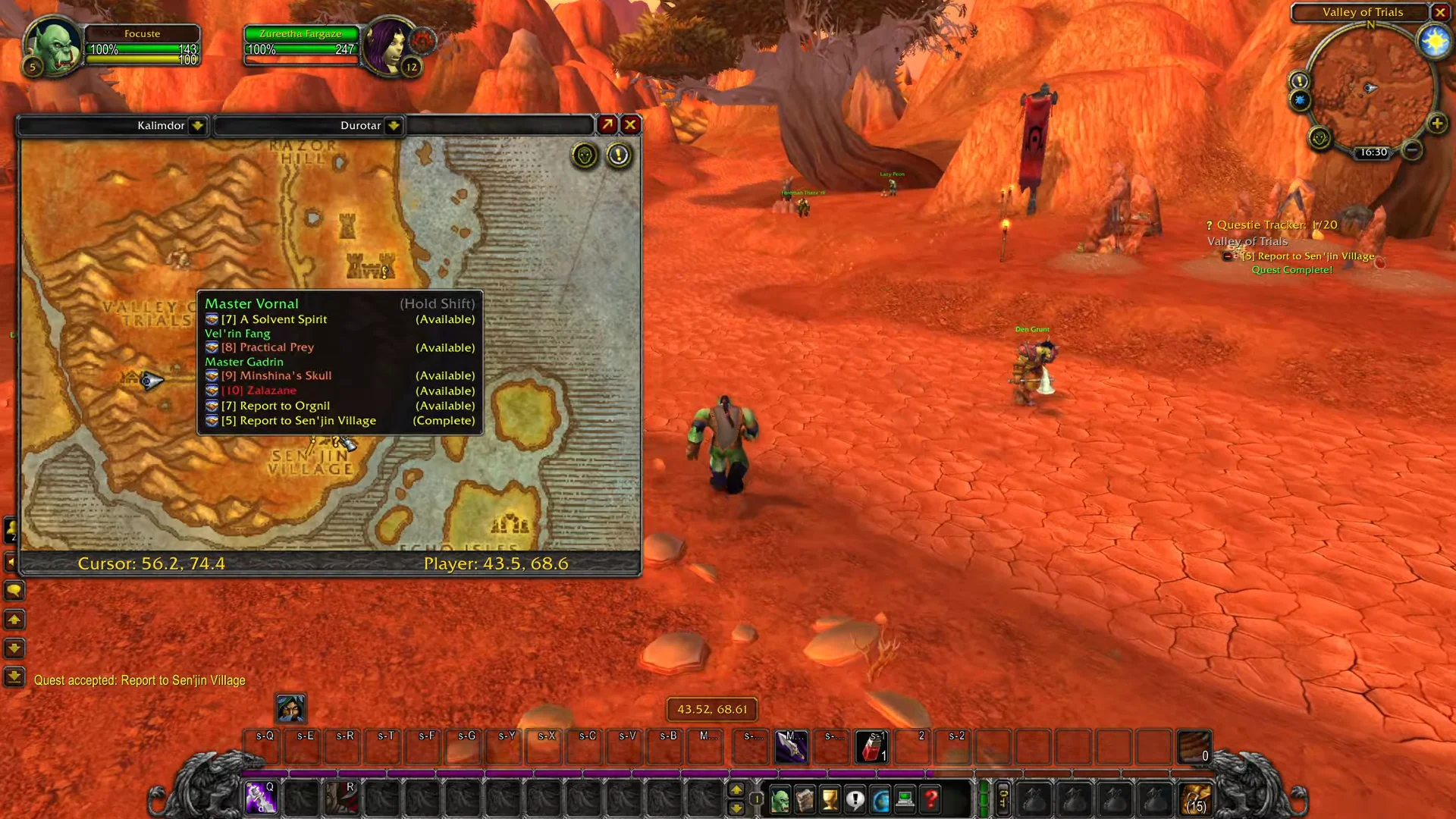 Running toward Valley of Trials exit