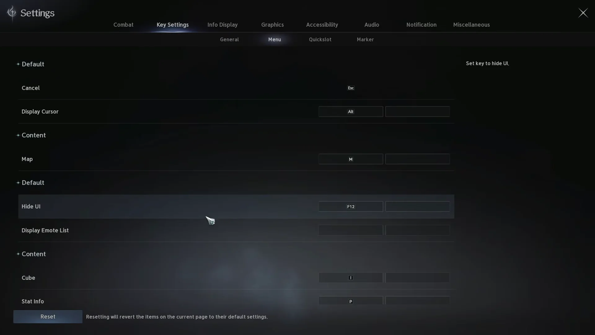Locate Hide UI Keybind