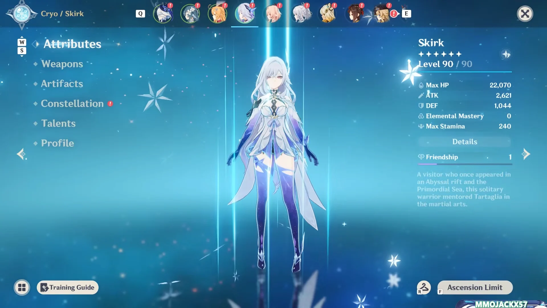 Team 1 character builds