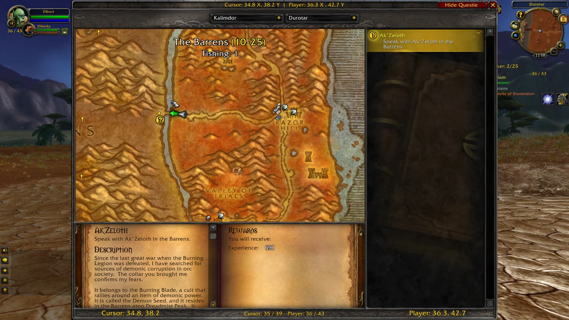 Checking quest location