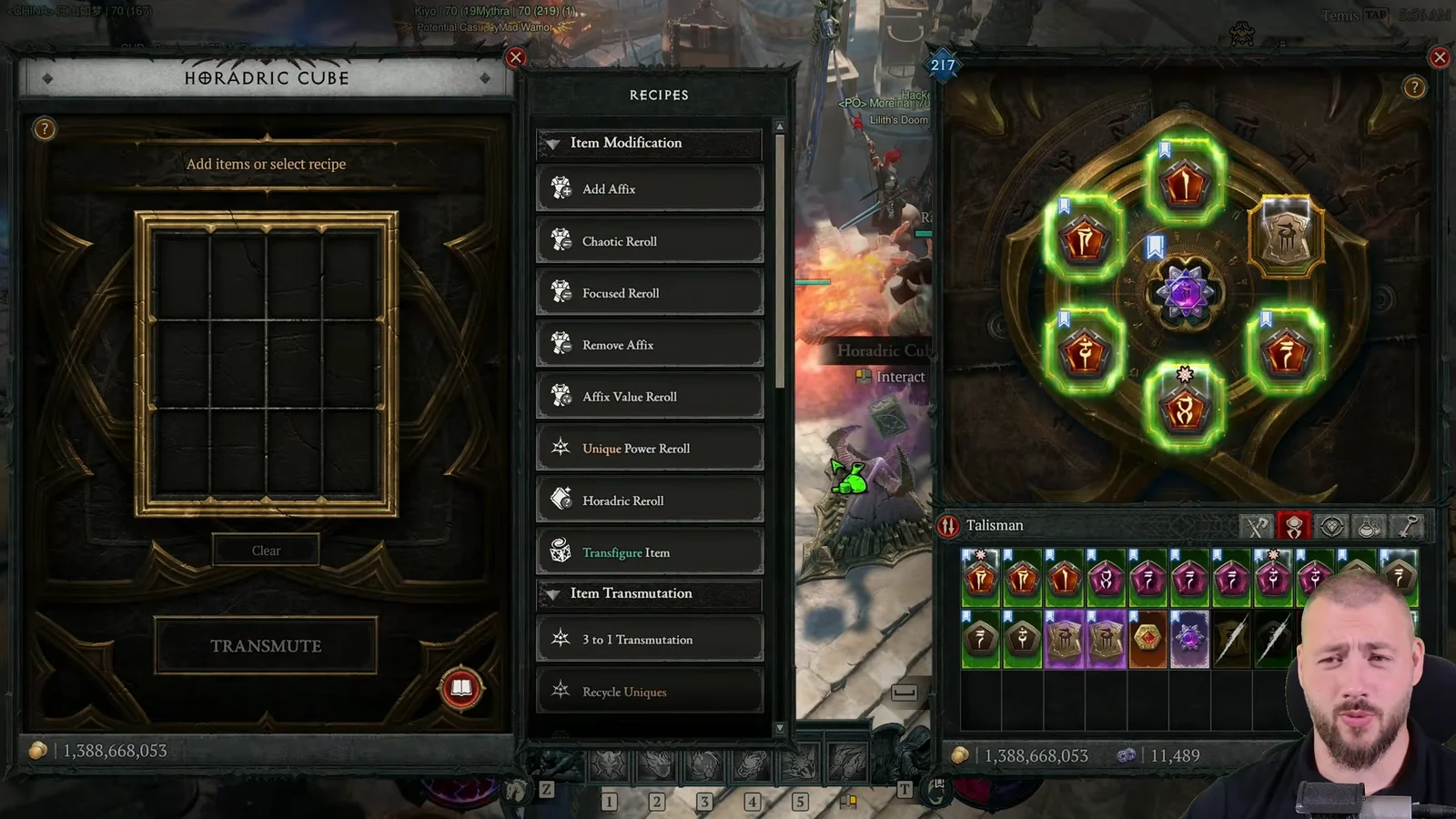 Talisman and charm modification