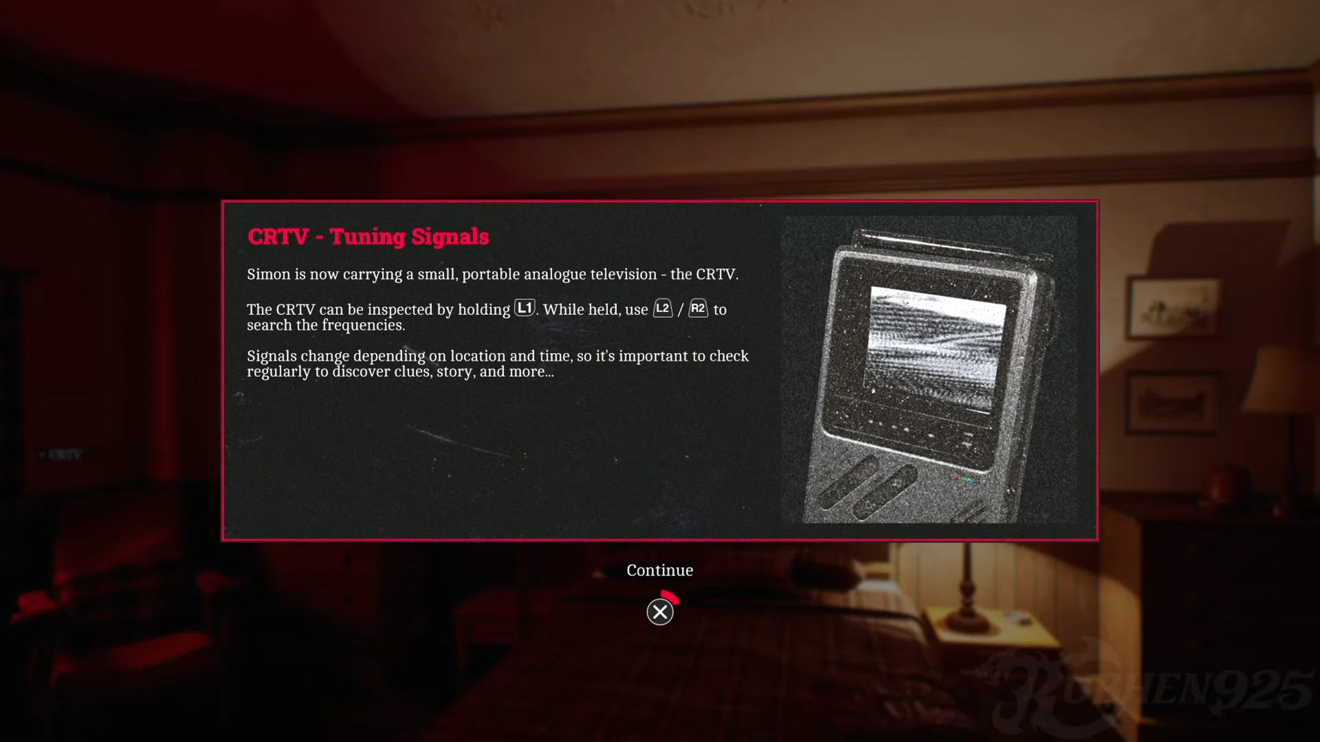 CRTV tuning tutorial screen