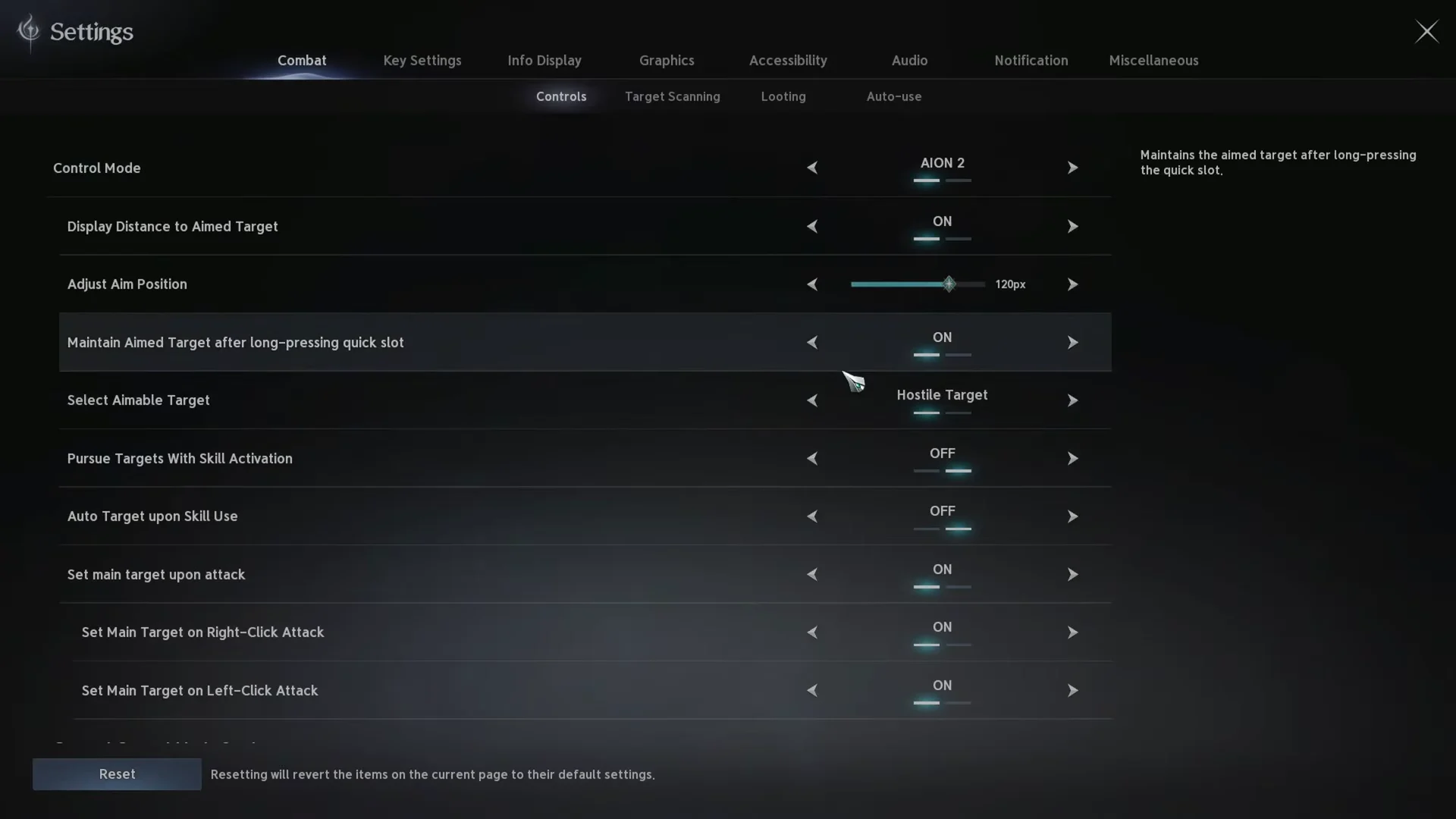 Customizing AION 2 Mode & Sub-settings
