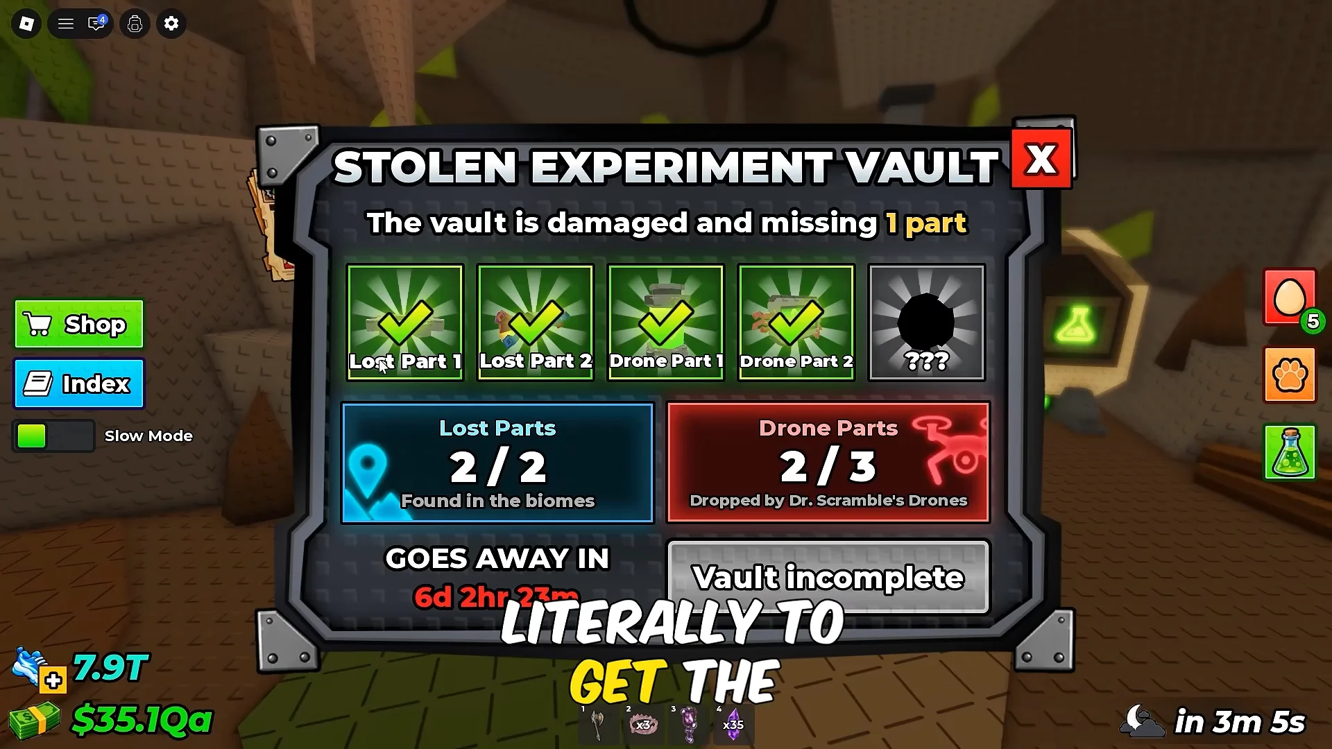 Stolen Experiment Vault Quest
