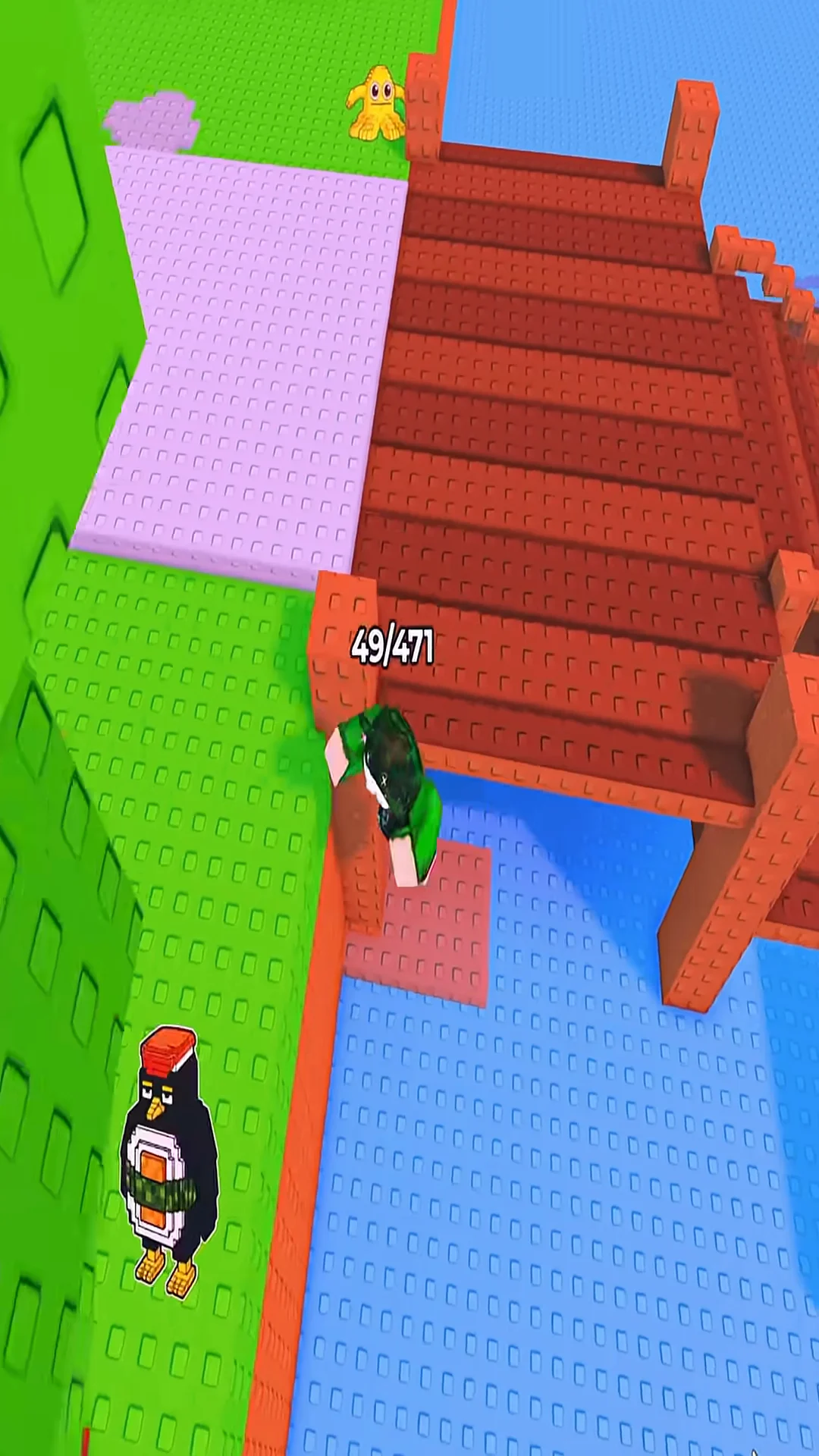 Dropping beneath the wooden bridge