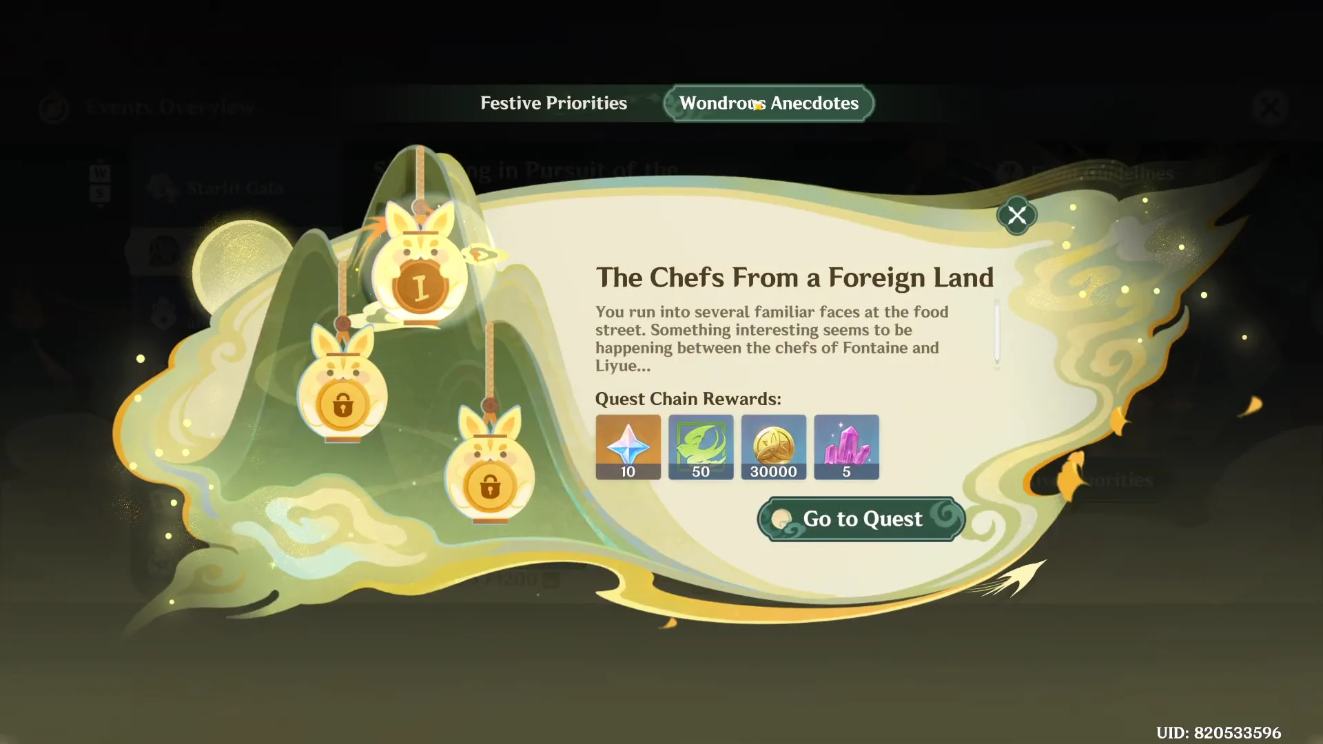 Event Menu Navigation