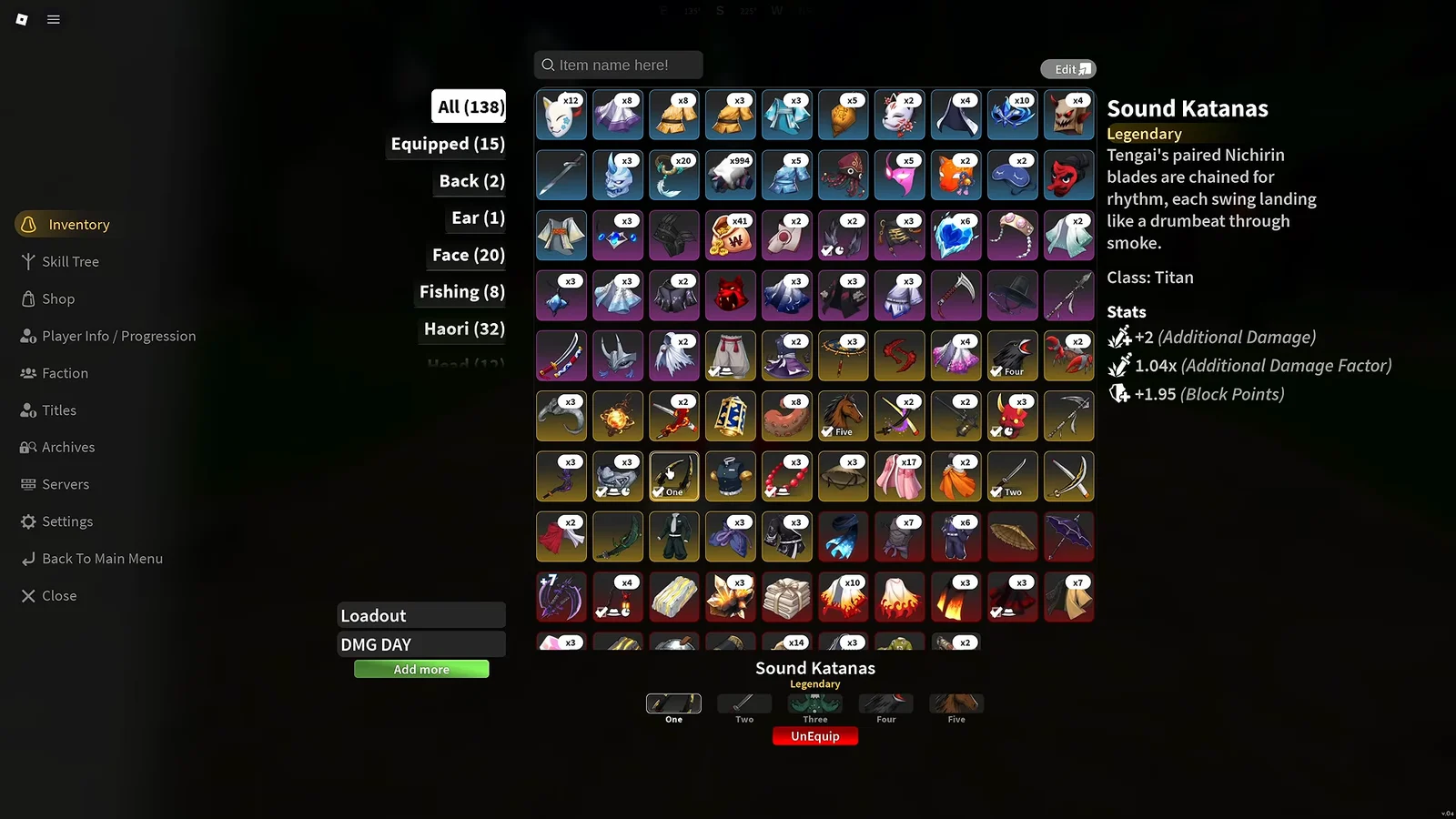 Katana Progression & Stats