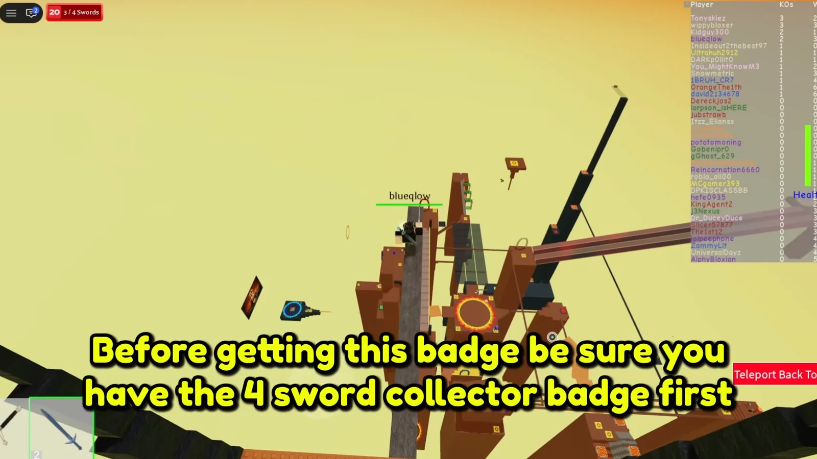 Prerequisite badge note