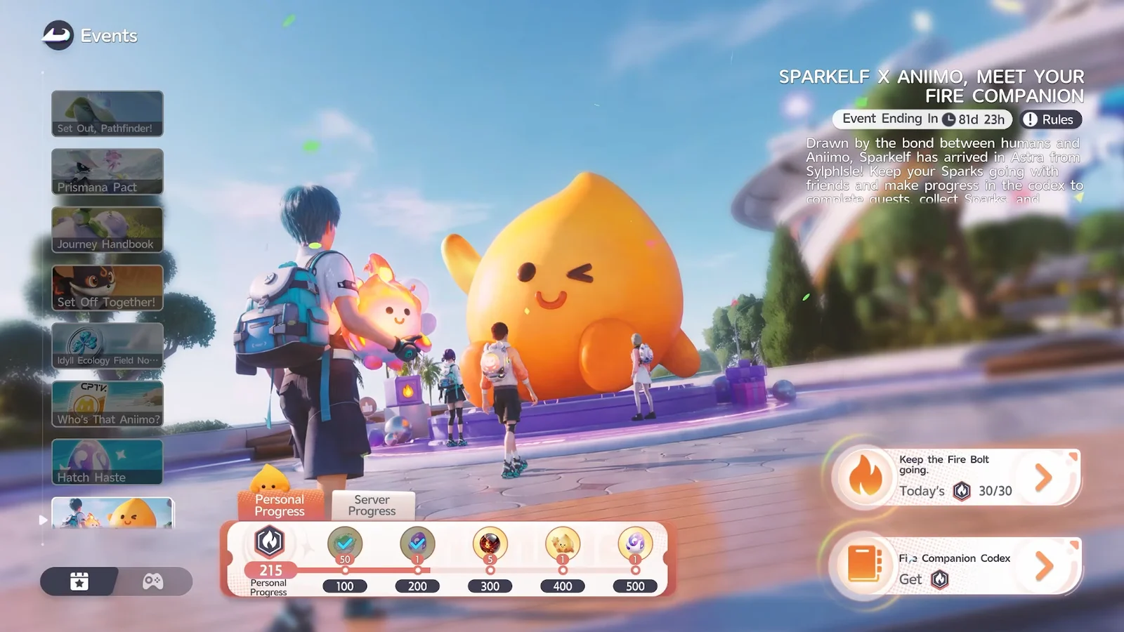 Sparkelf X Animo Event Menu