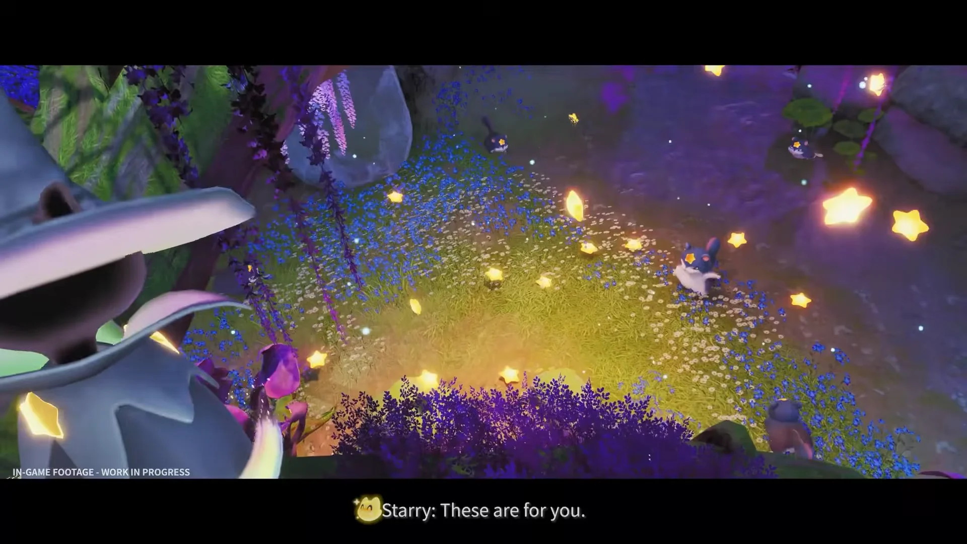 Nighttime and glowing stars