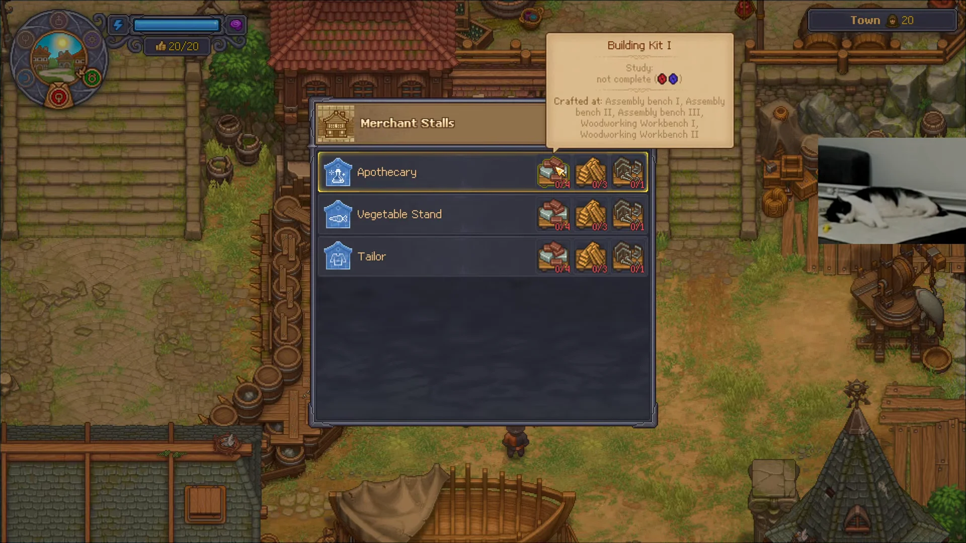 Checking Town Merchant Stall Requirements