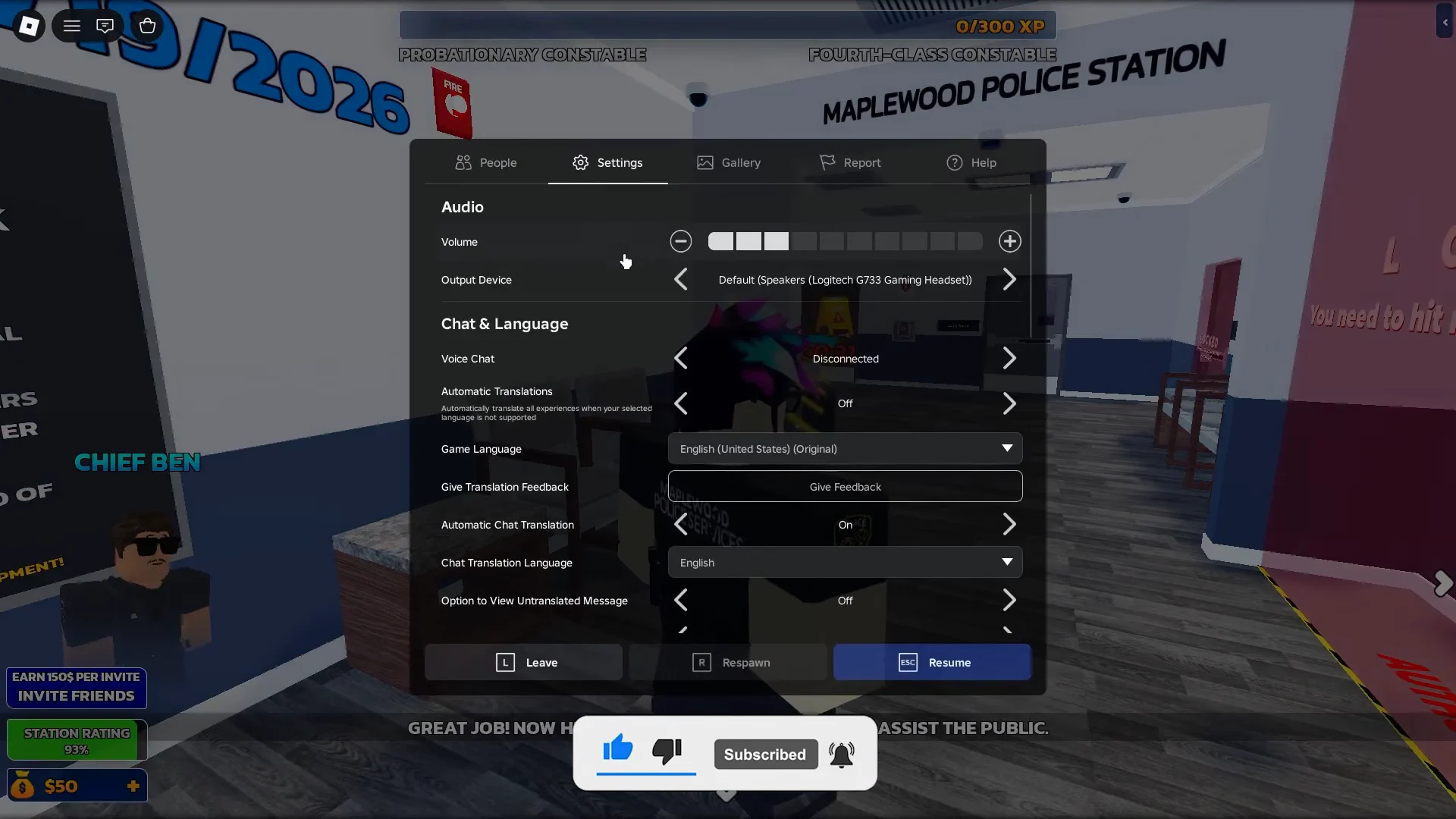 Update Log & Audio Settings