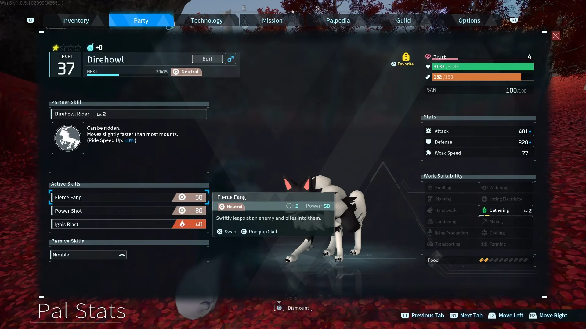 Direhowl Stats & Fierce Fang Utility
