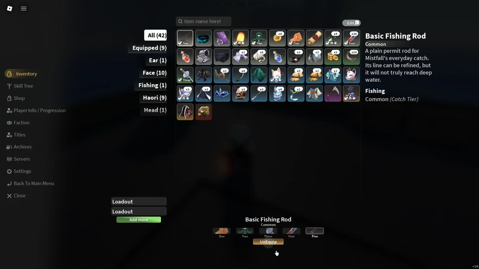 Equipping the Fishing Rod