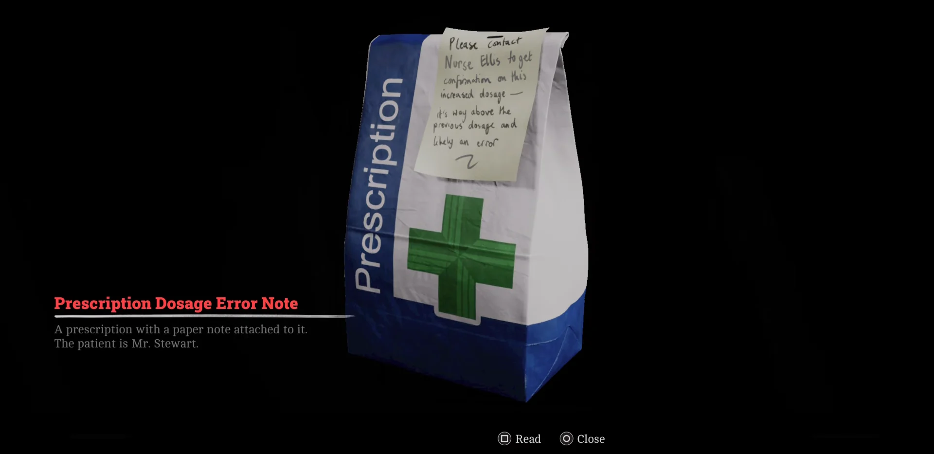 Prescription Dosage Error Note