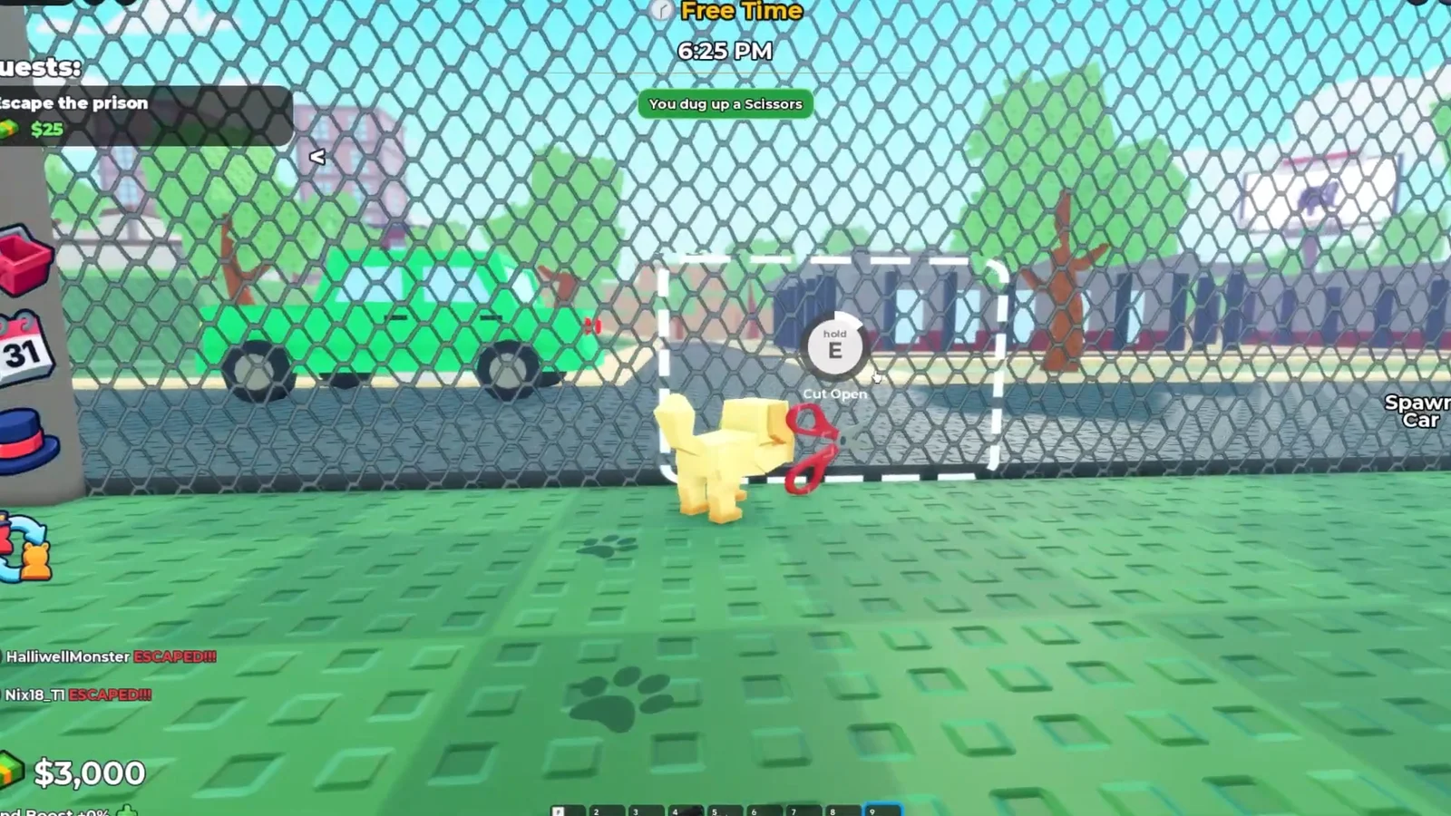 Cutting fence and escaping