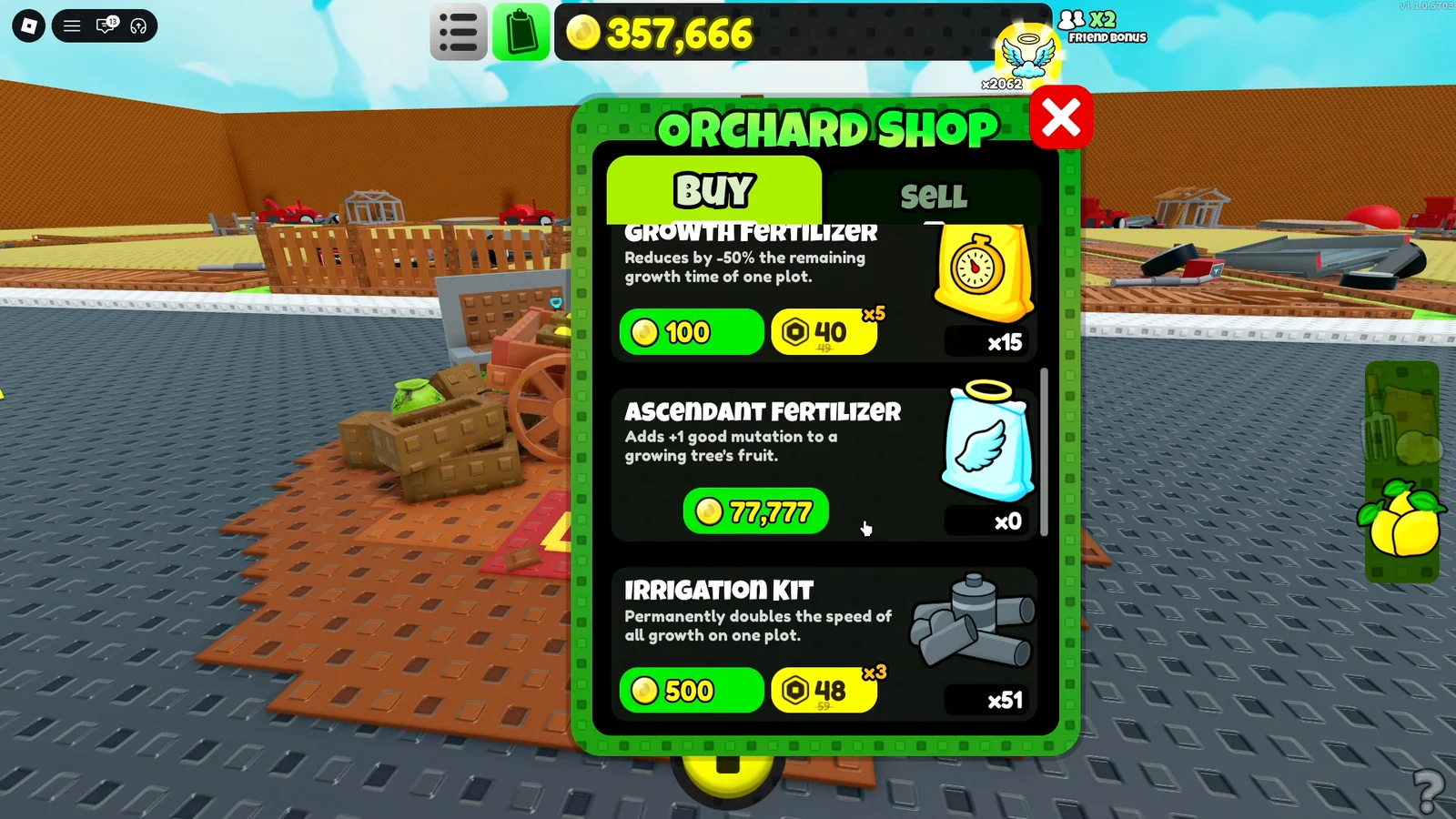 Orchard Shop Upgrades