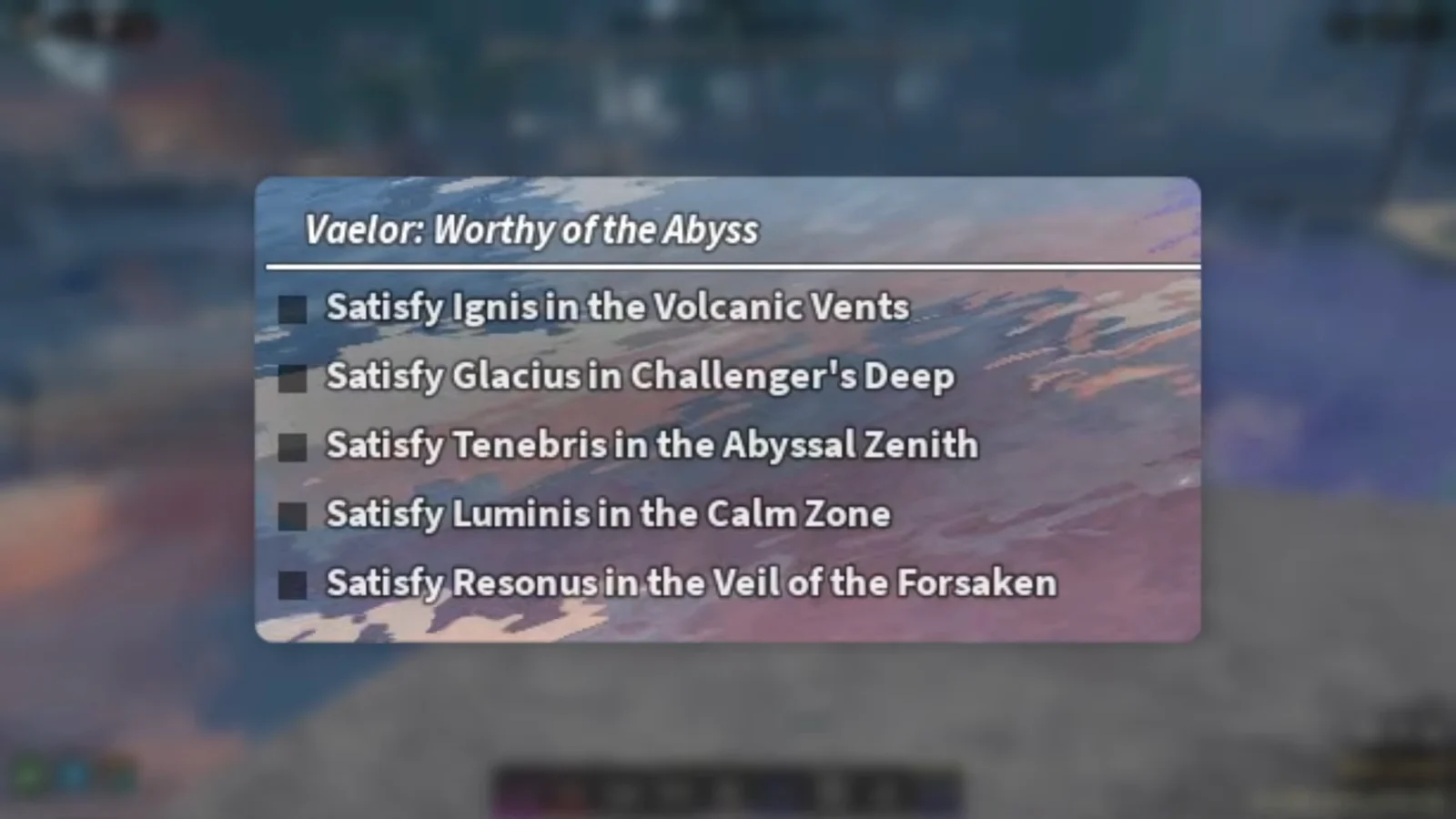 Quest log display