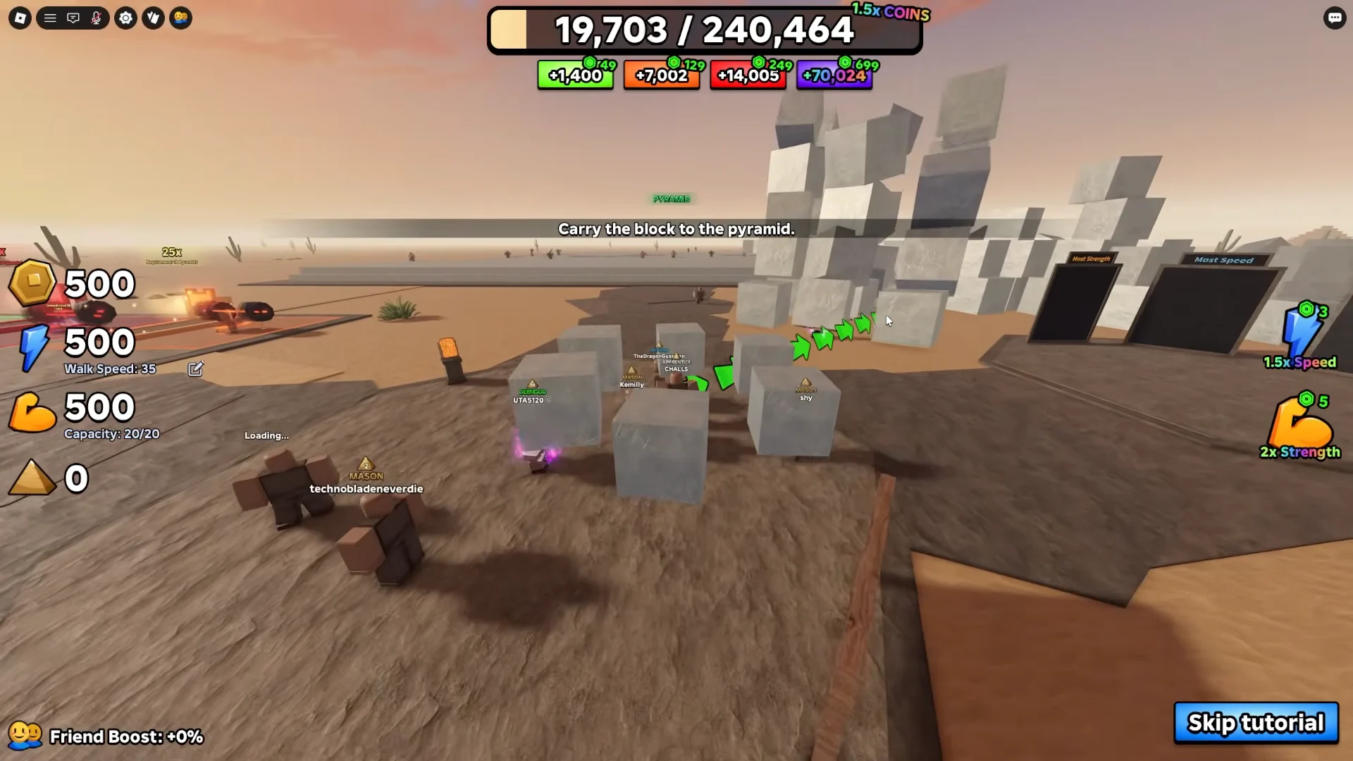 Quarry and Carrying Blocks