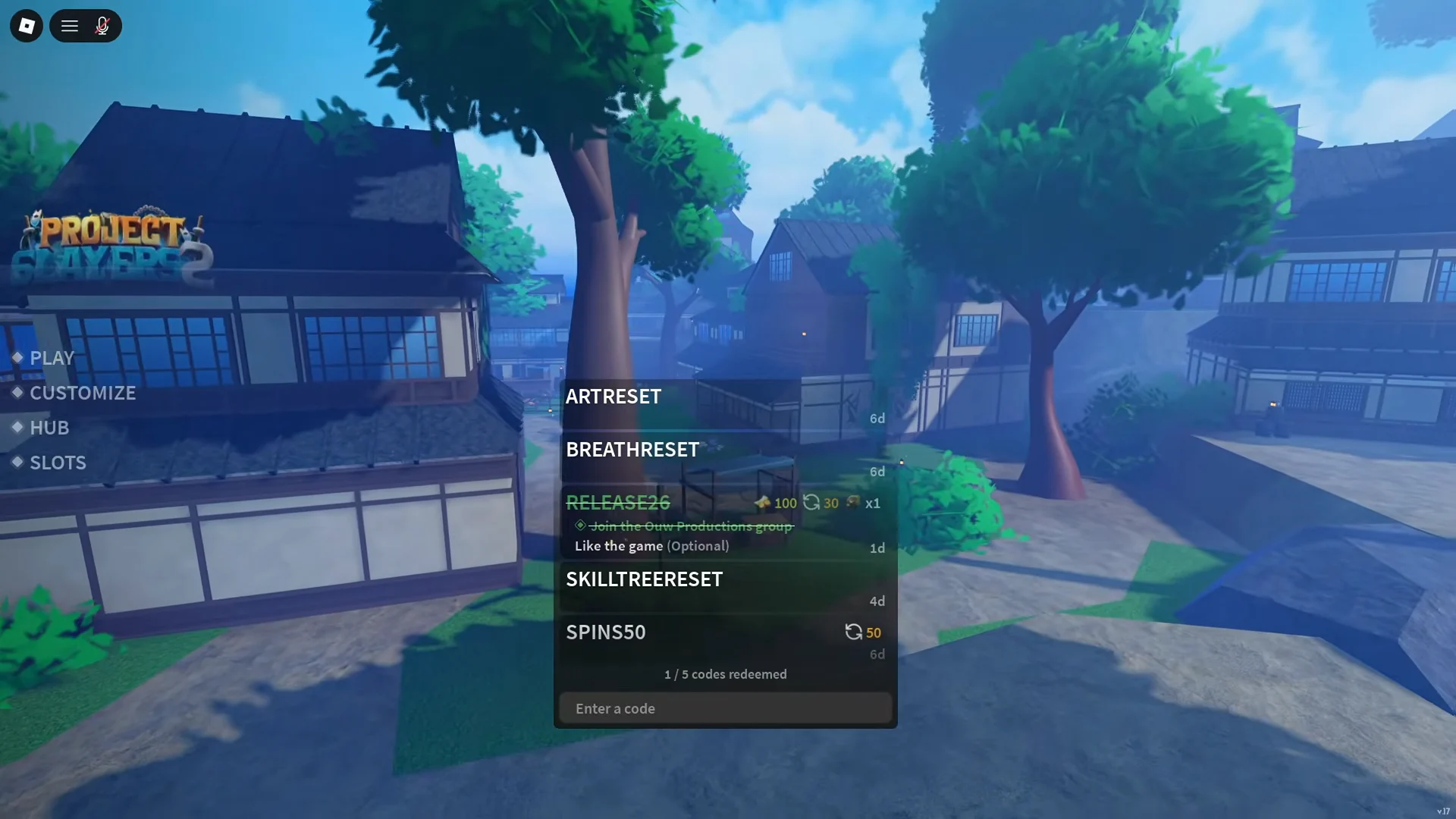 Codes and Menu Overview