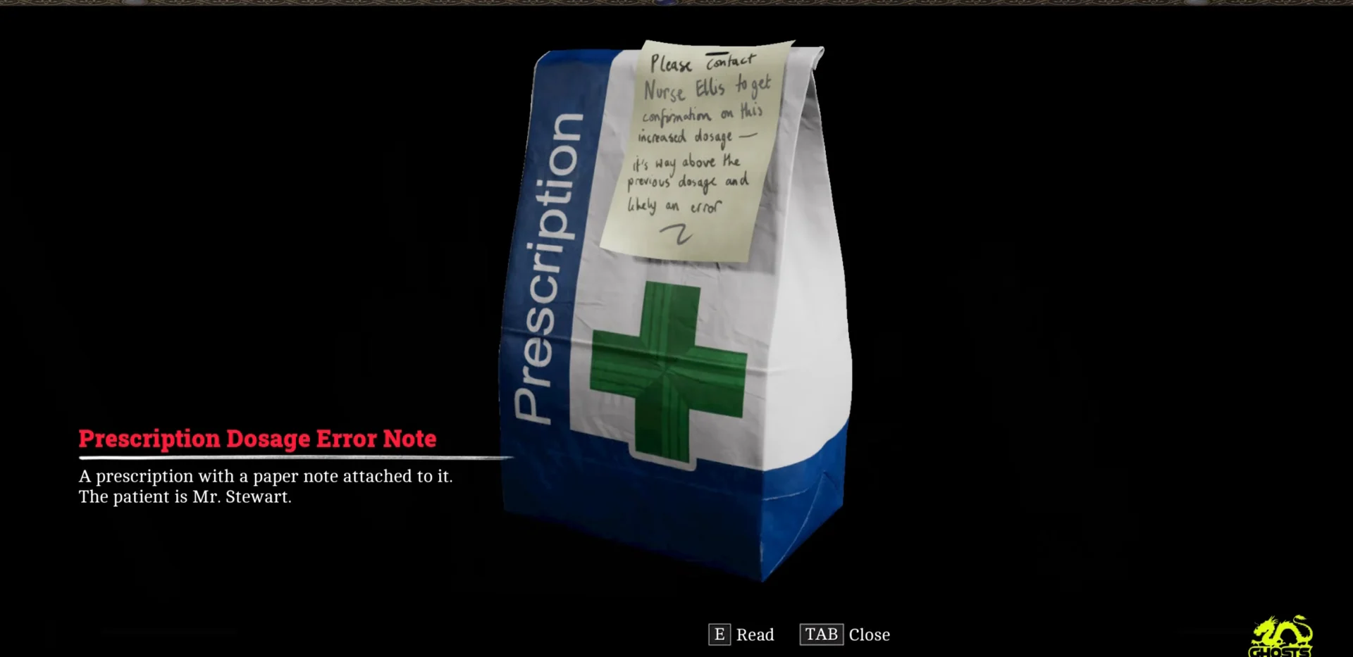 Prescription Dosage Error Note