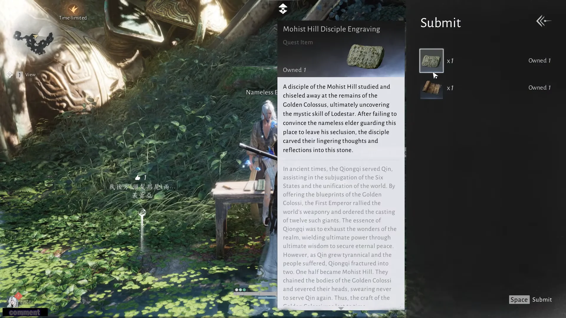 Submitting quest items