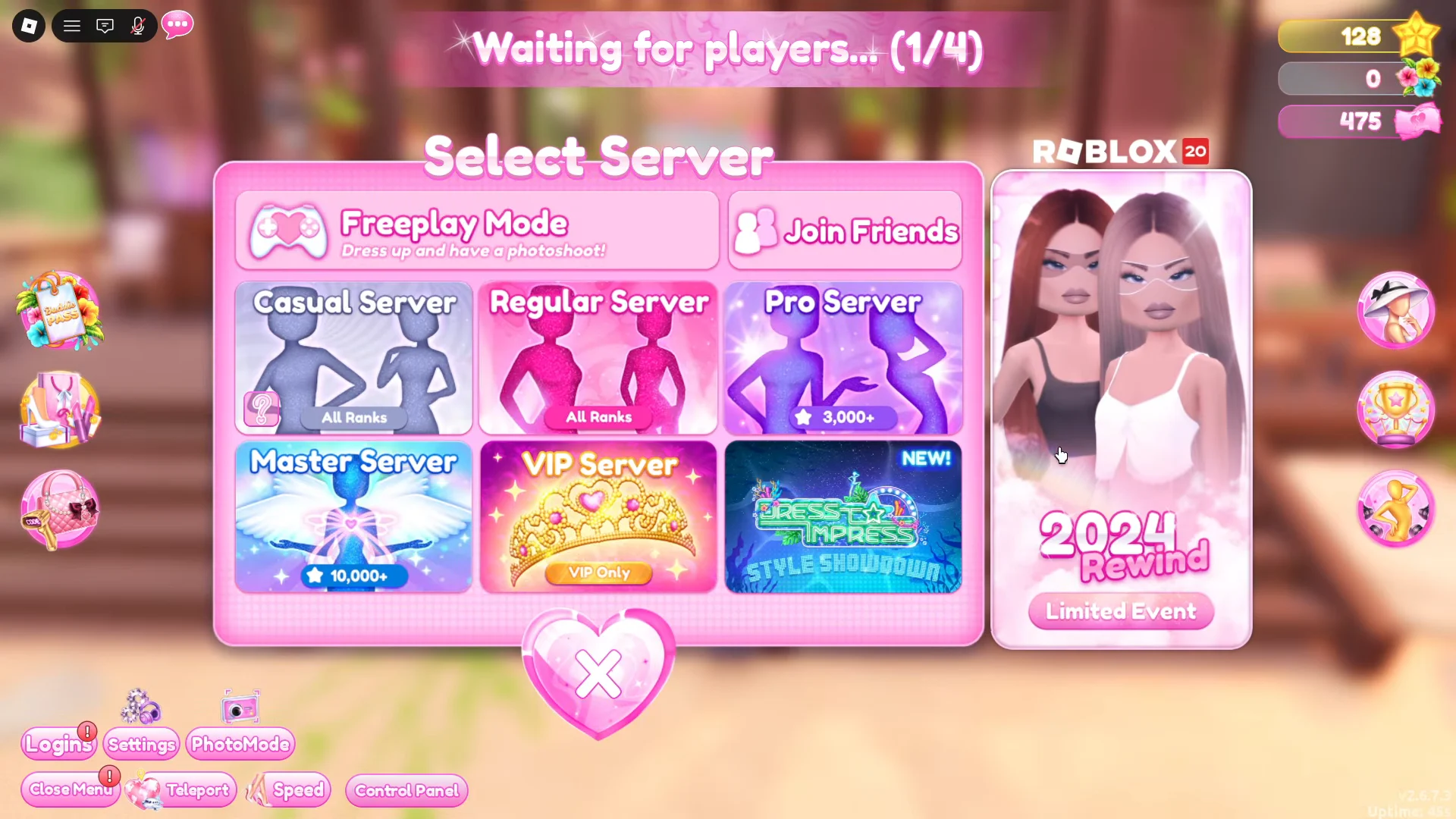 Quest announcement and server selection
