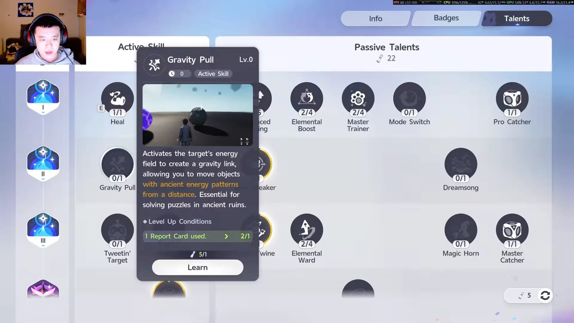 Learning Gravity Pull Talent