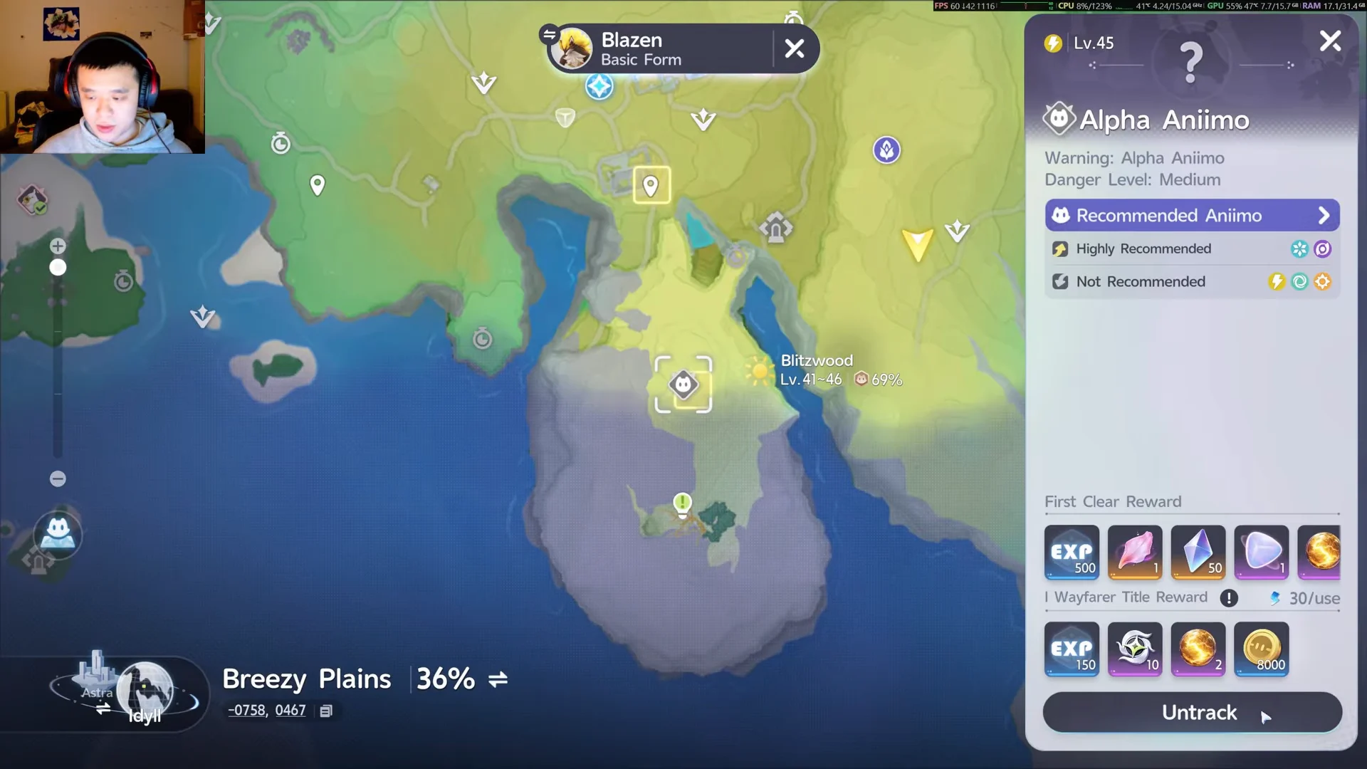 Tracking Alpha Blazen on Map