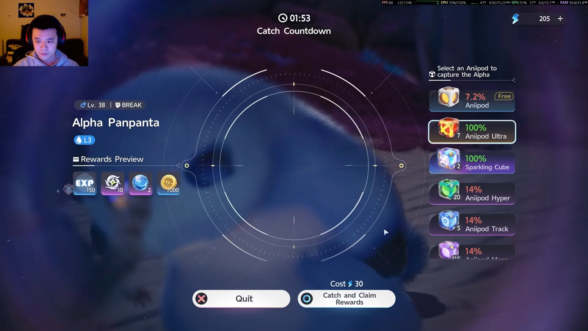 Catch Countdown & Pod Selection