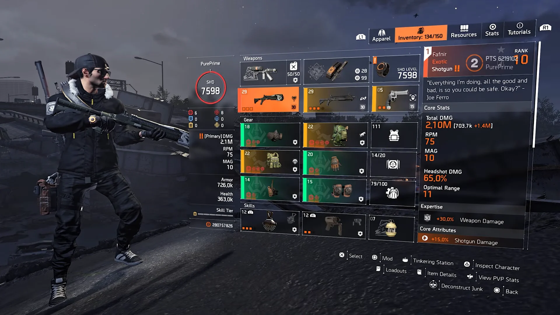 Exotic Shotgun Fafnir Base Stats