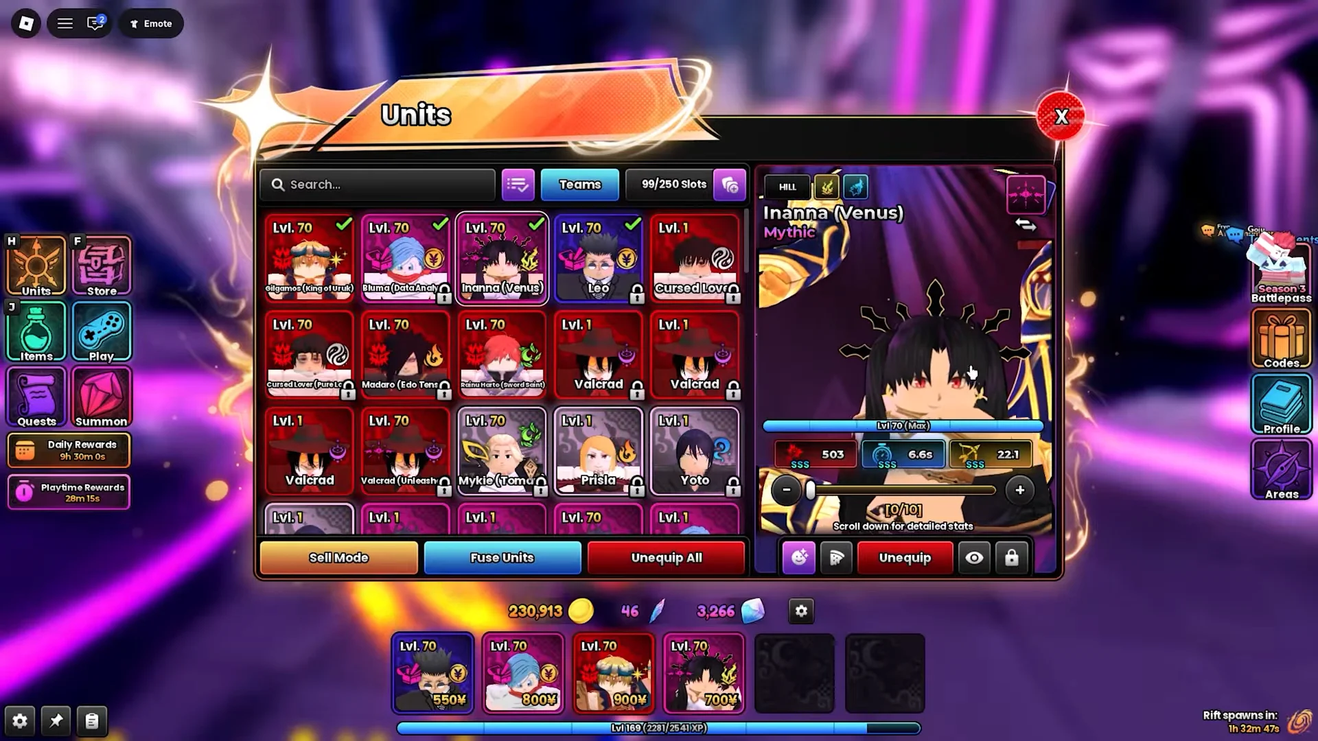 Unit Profile and Evolution Check