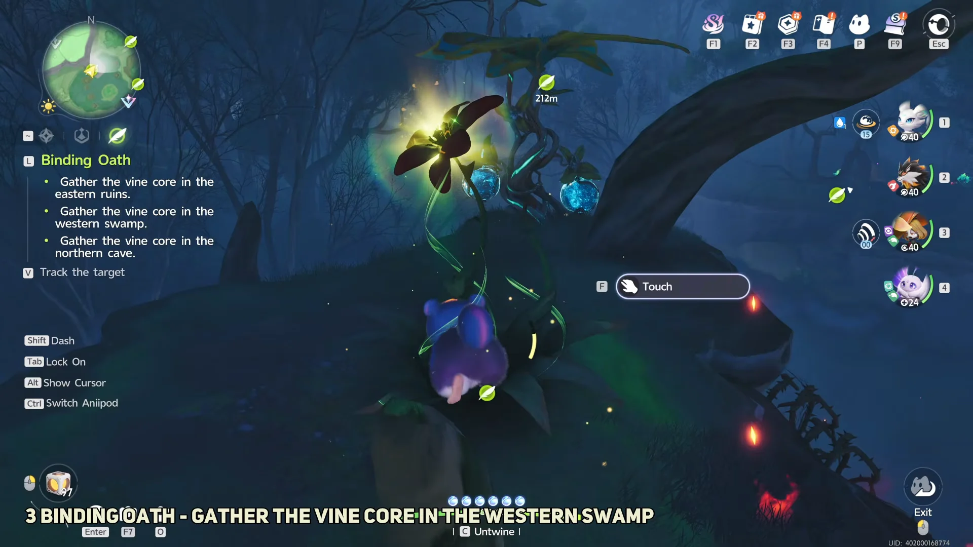 Gather Vine Core in the Western Swamp