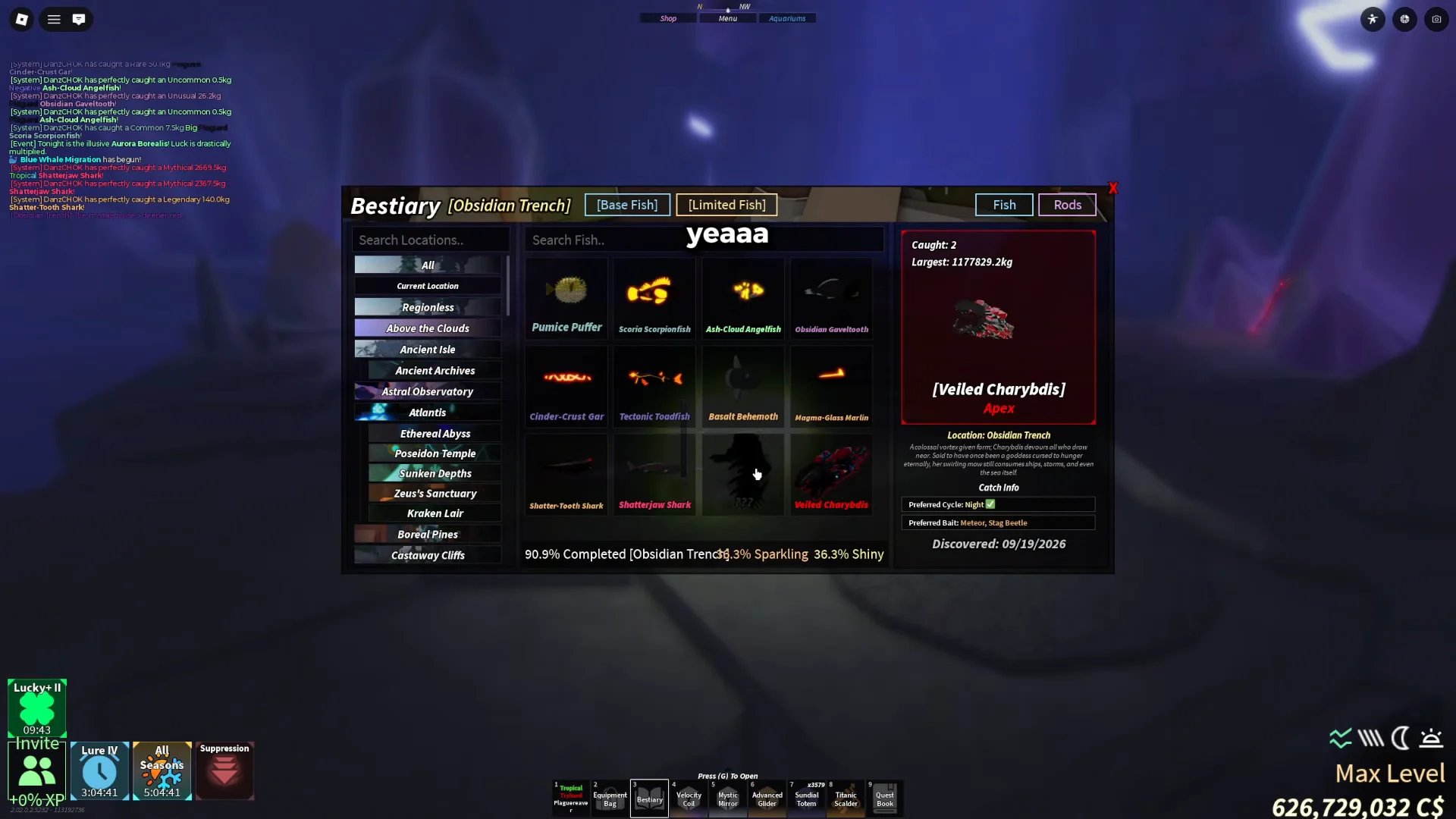 Successful Catch and Bestiary Confirmation