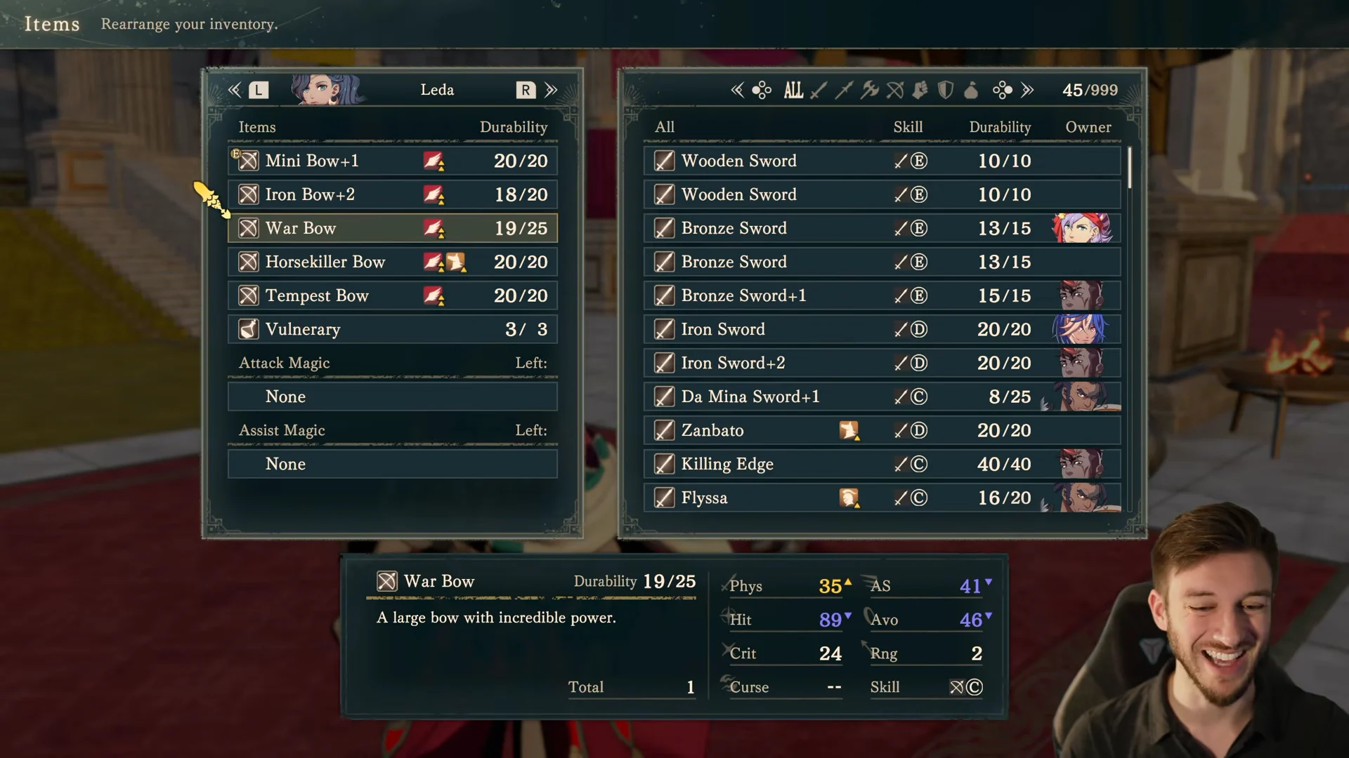 Leda Inventory & Weapons