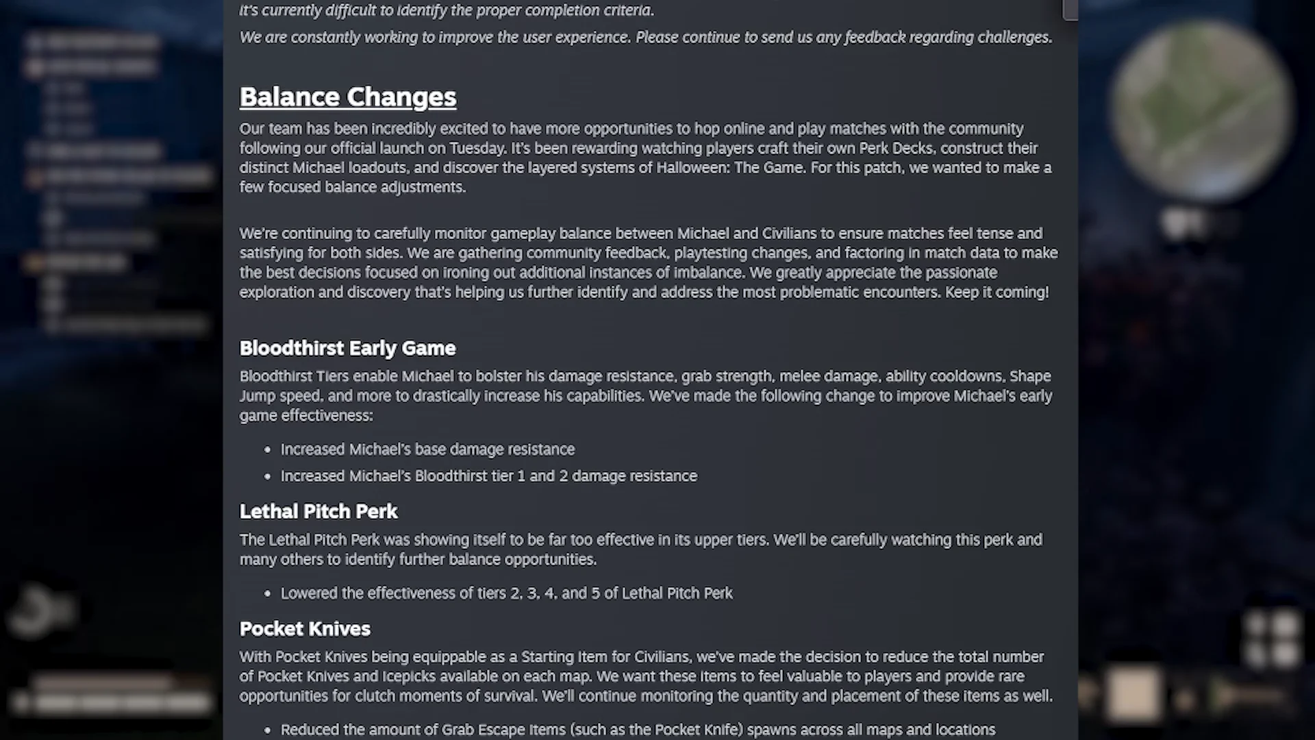 Balance Changes: Bloodthirst Early Game