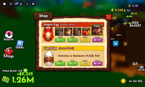 Accessing the Gift Menu