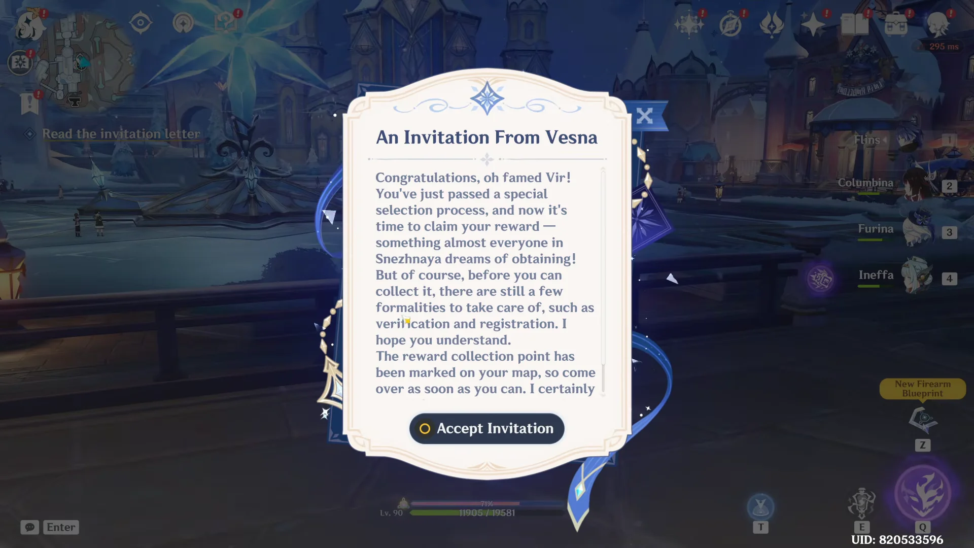 Reading Vesna's invitation letter