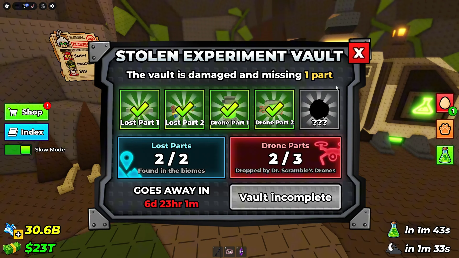 Stolen Experiment Vault Quest