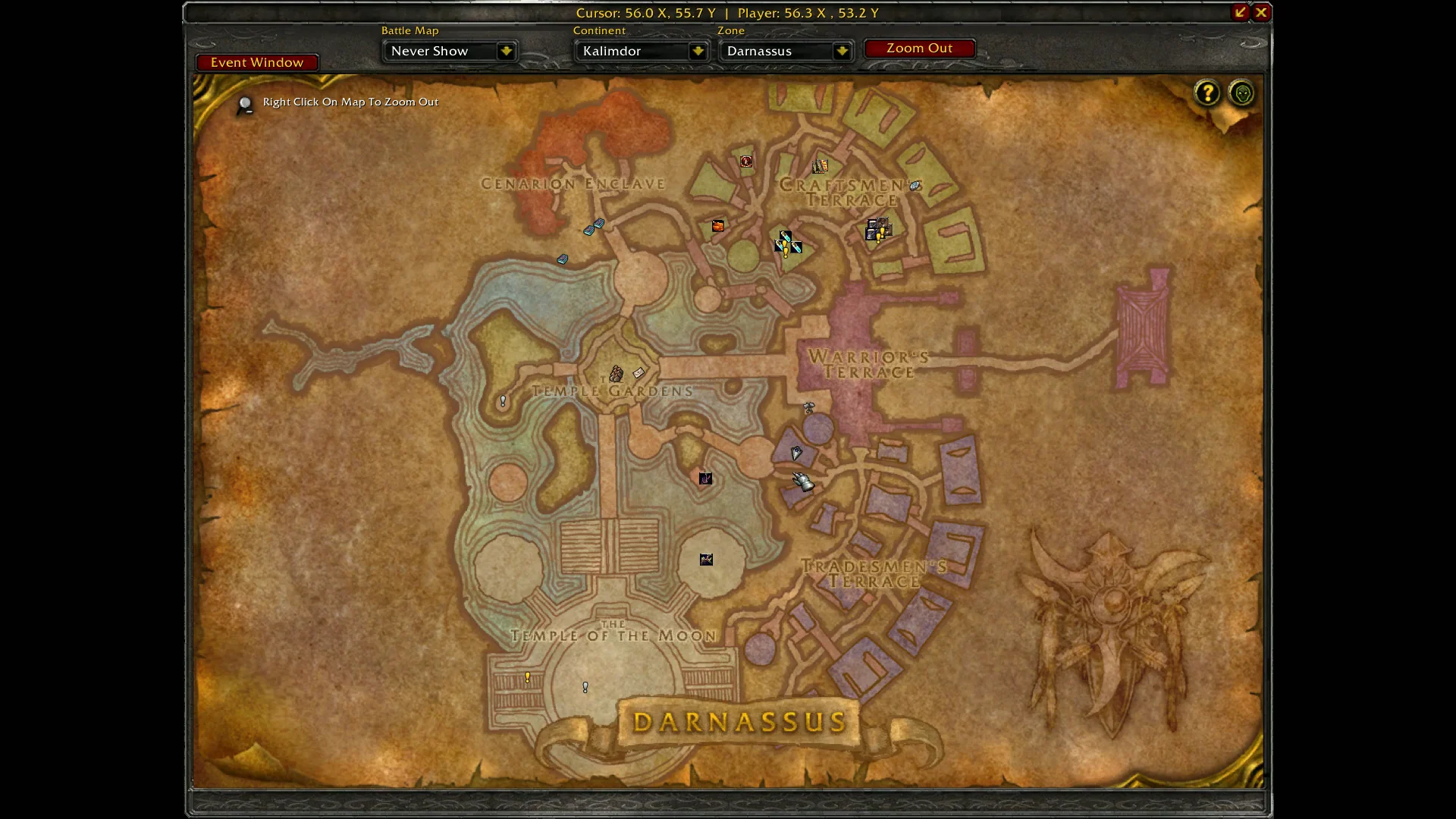 Viewing Darnassus map