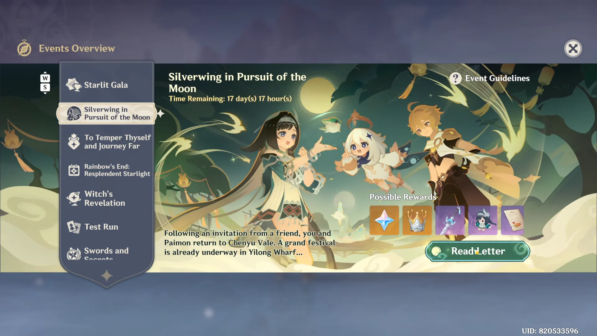 Event Overview and Letter