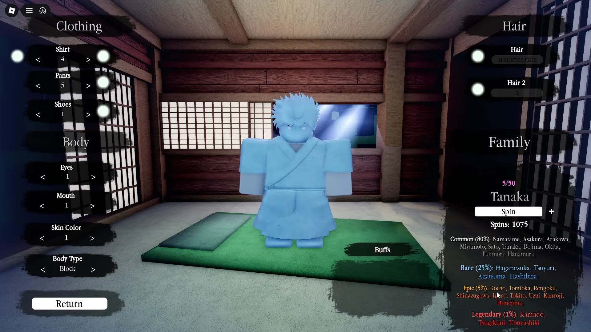 Main Menu and Character Customization