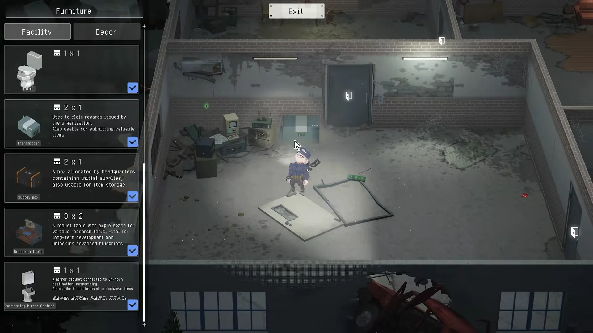 Safehouse Base & Facility Menu